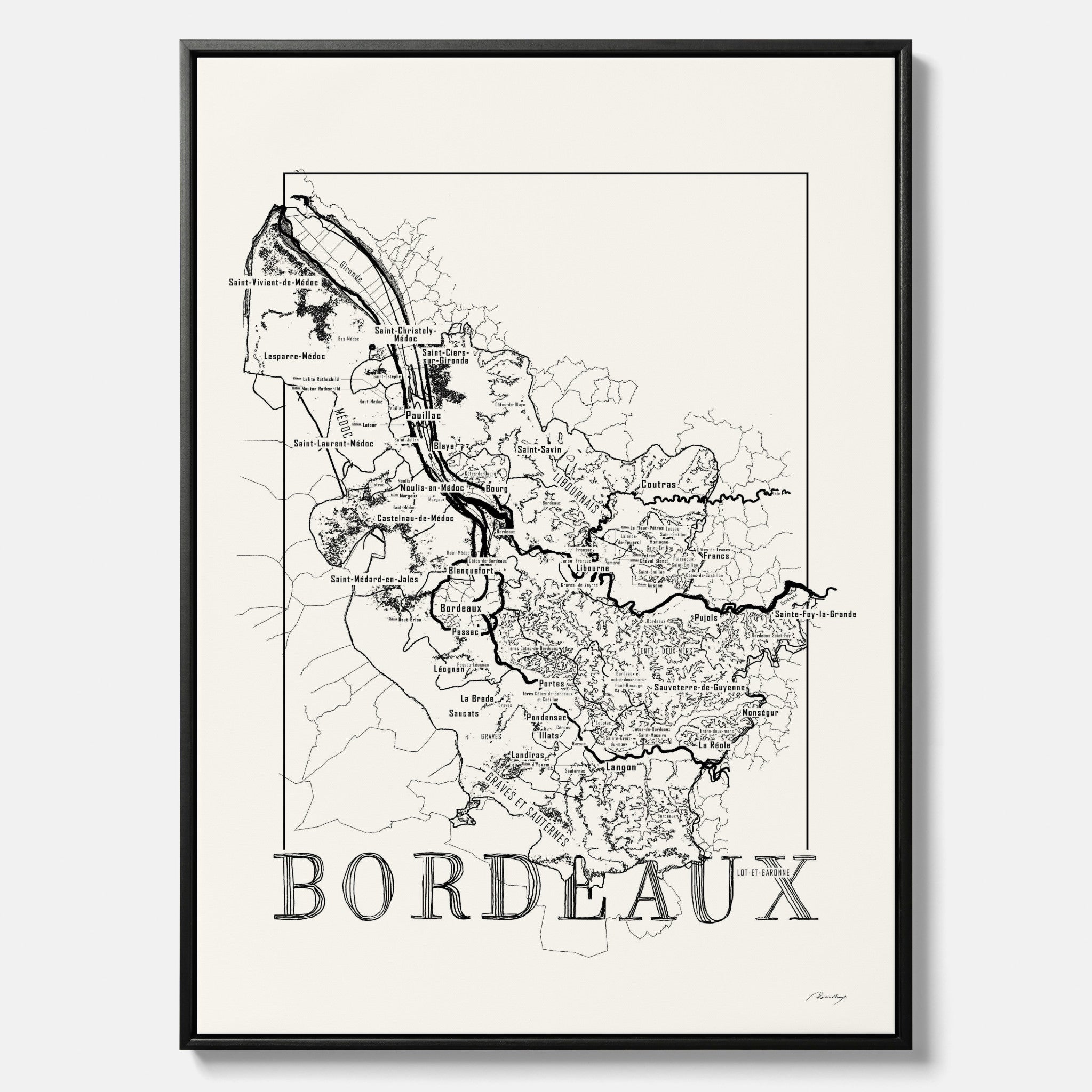 Bordeaux wine map