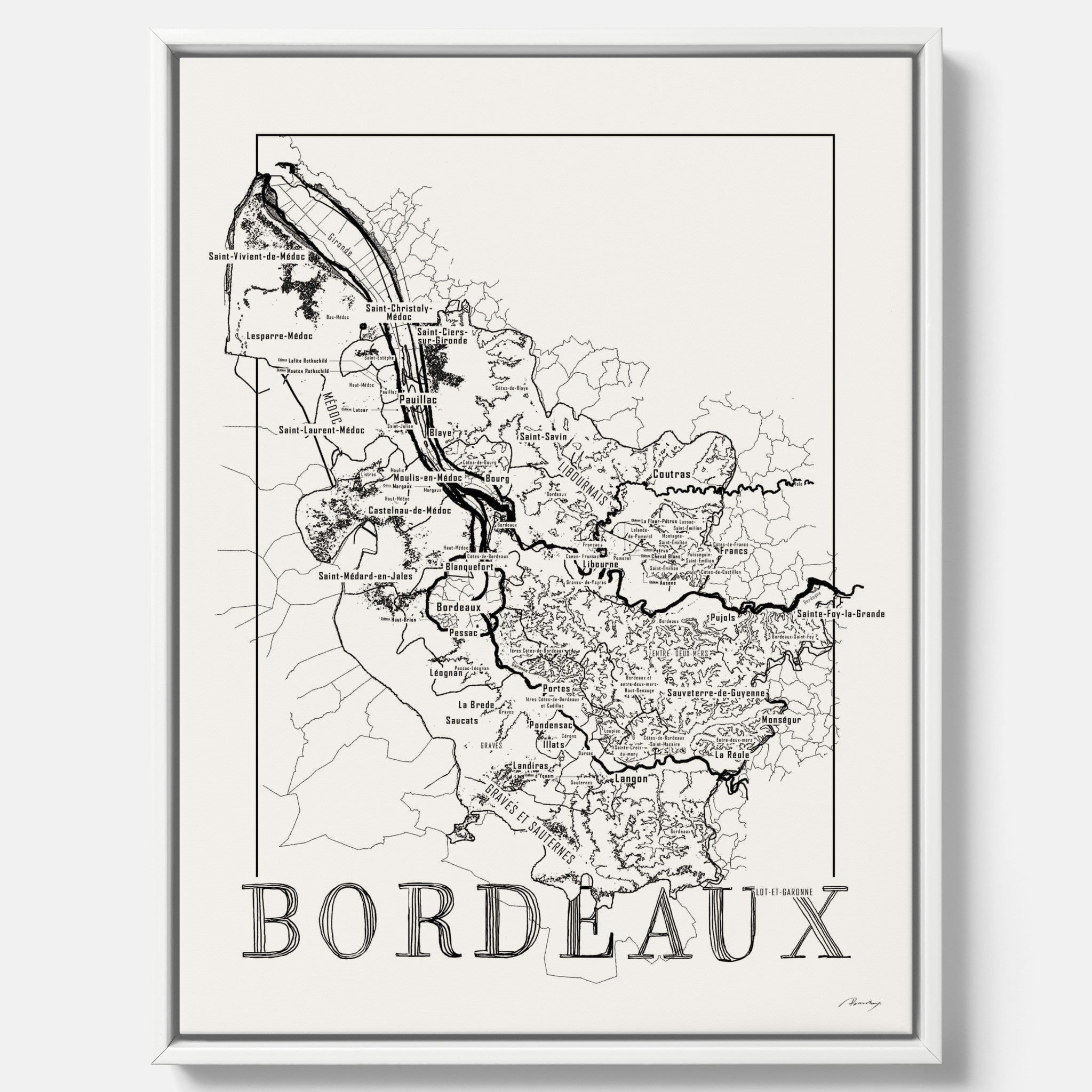 Bordeaux wine map