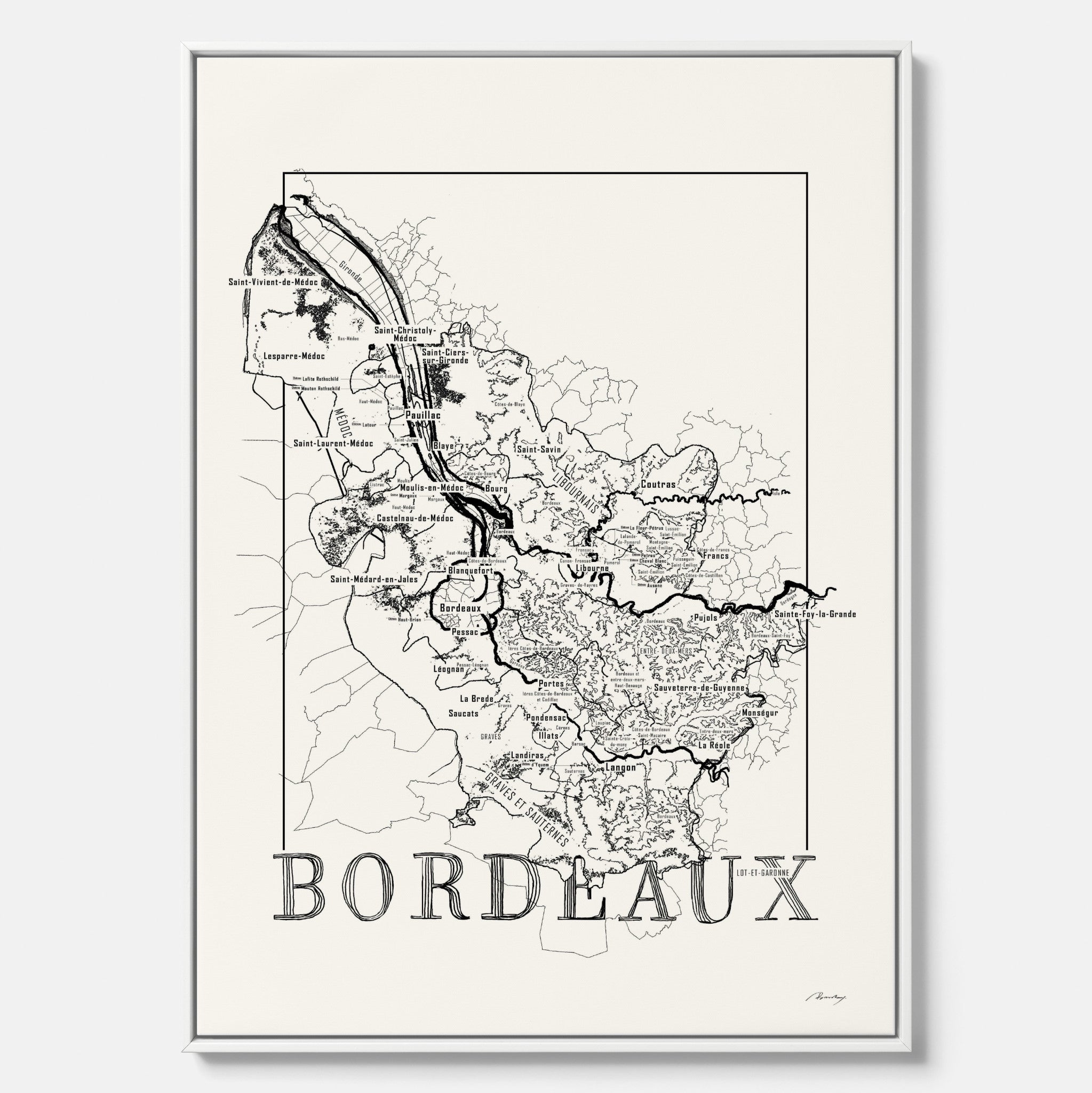 Bordeaux wine map