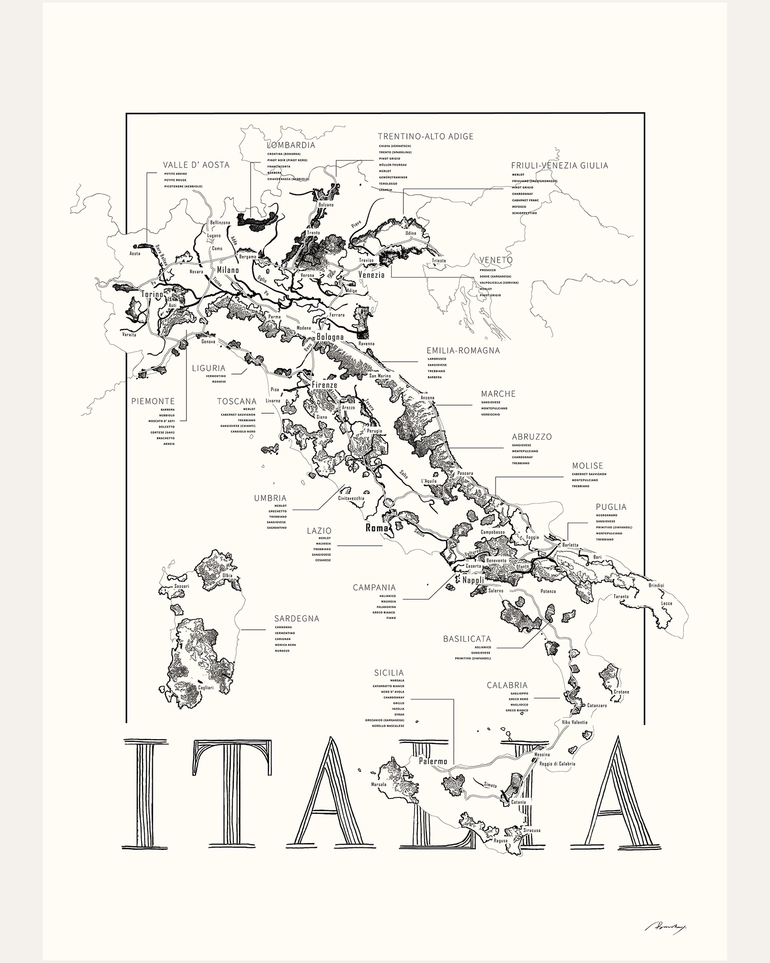 Italiens vinkort