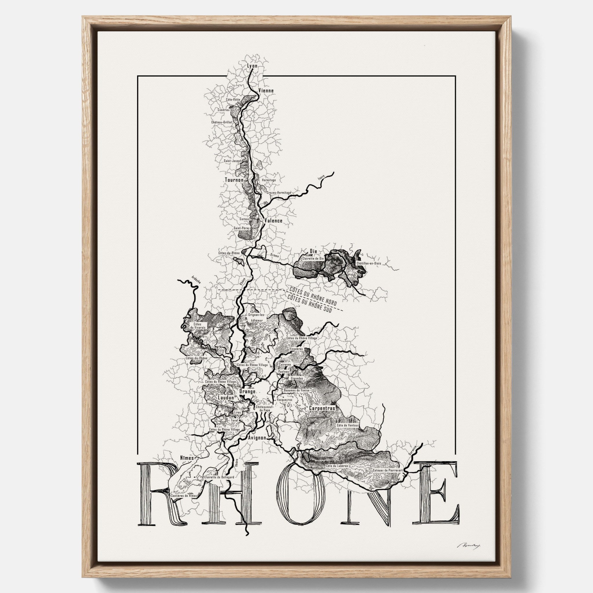 Rhône wine map