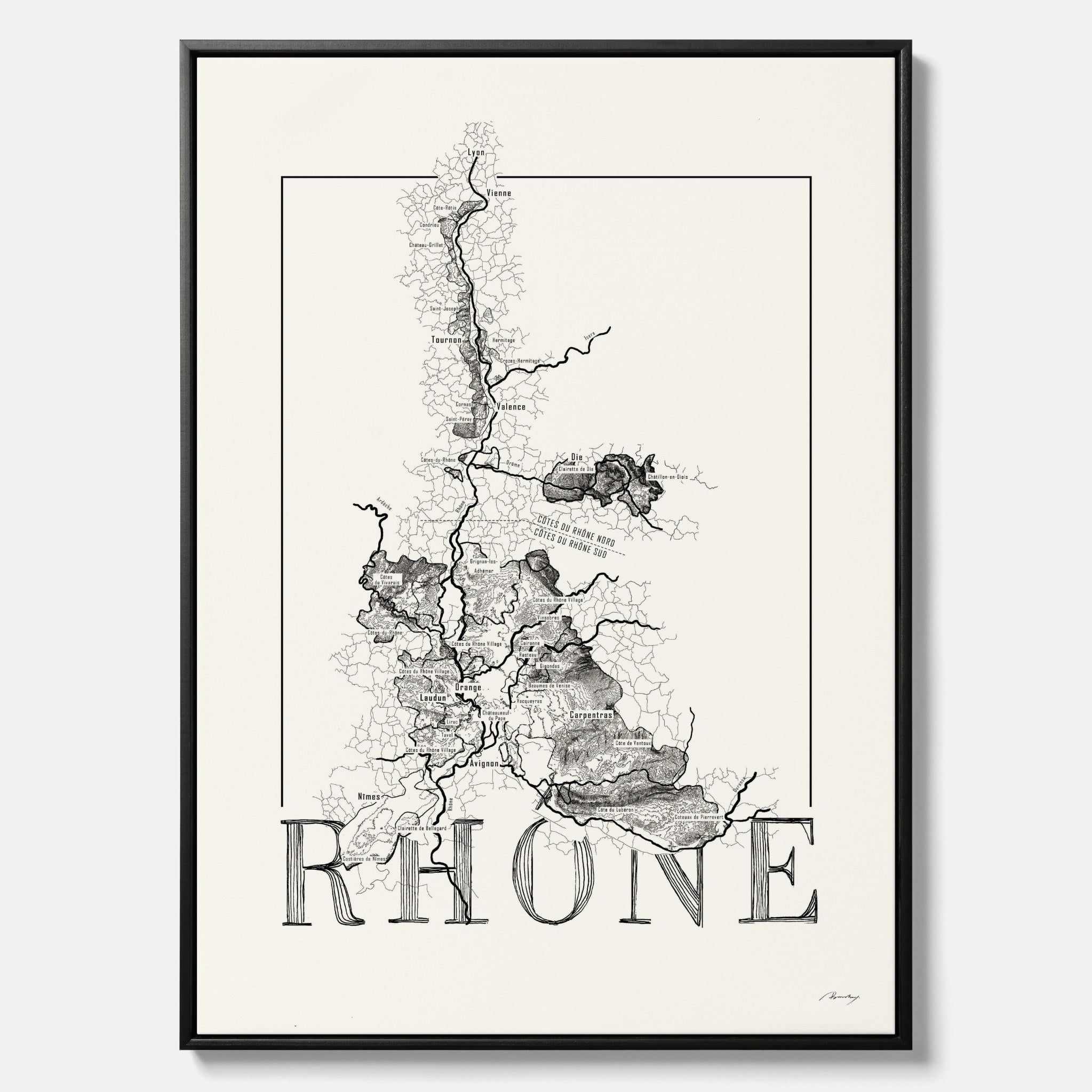 Rhône wine map