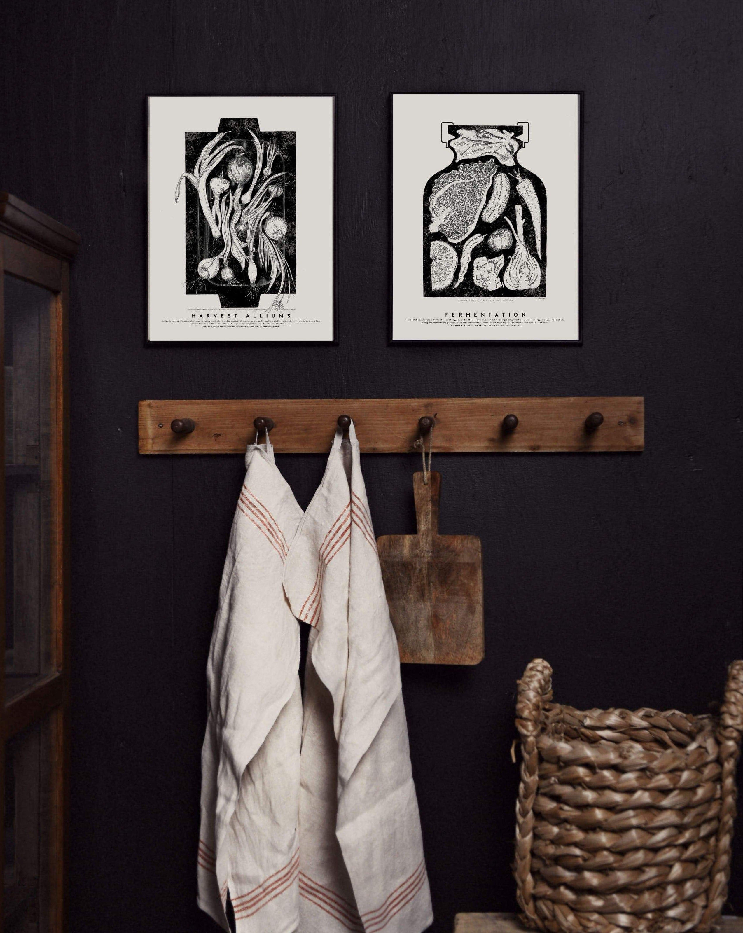 Fermentation recipe poster. Exclusive kitchen posters. Premium quality art prints, printed on environmentally friendly FSC marked paper.