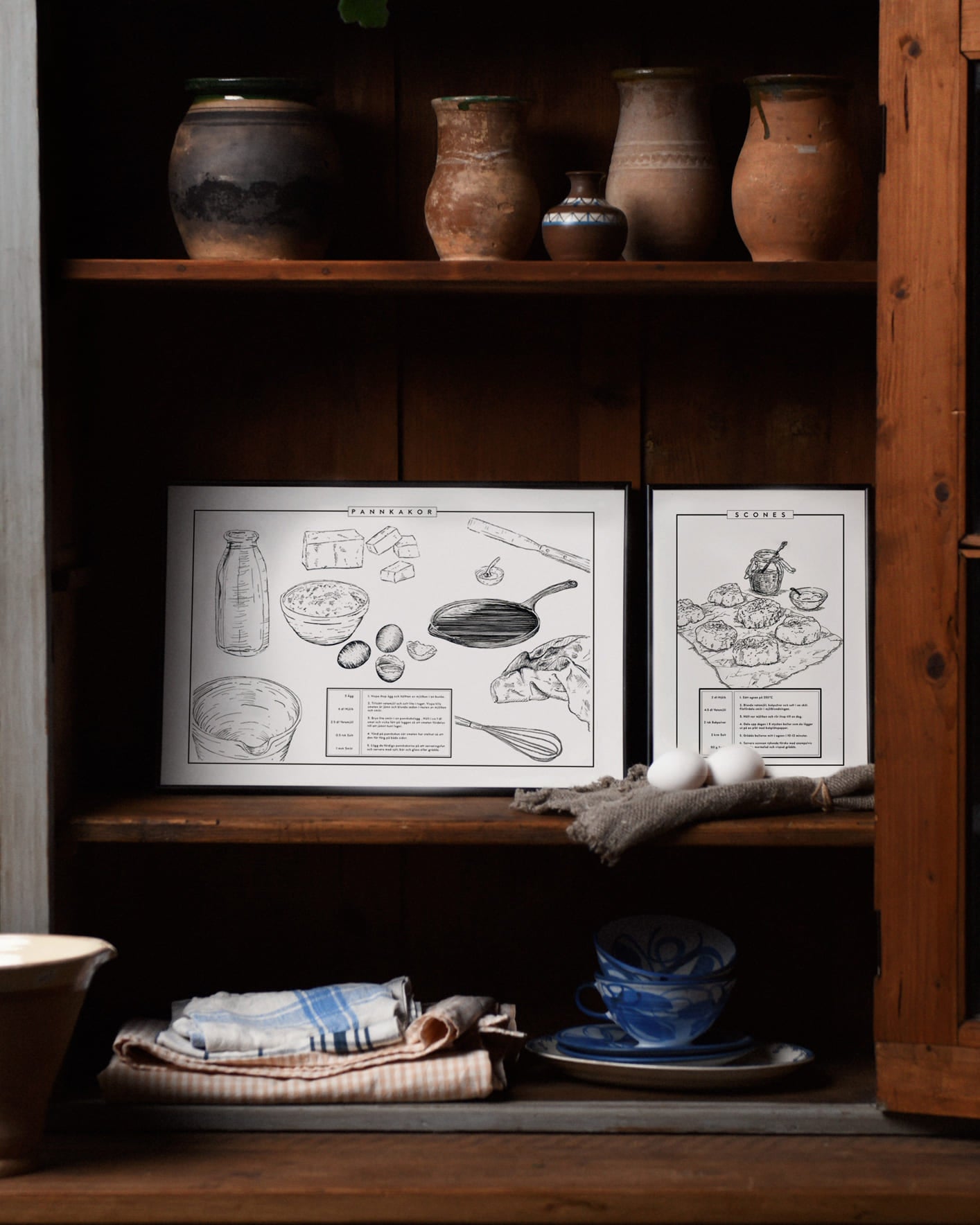 Scones recipe poster. Exclusive kitchen posters. Premium quality art prints, printed on environmentally friendly FSC marked paper.