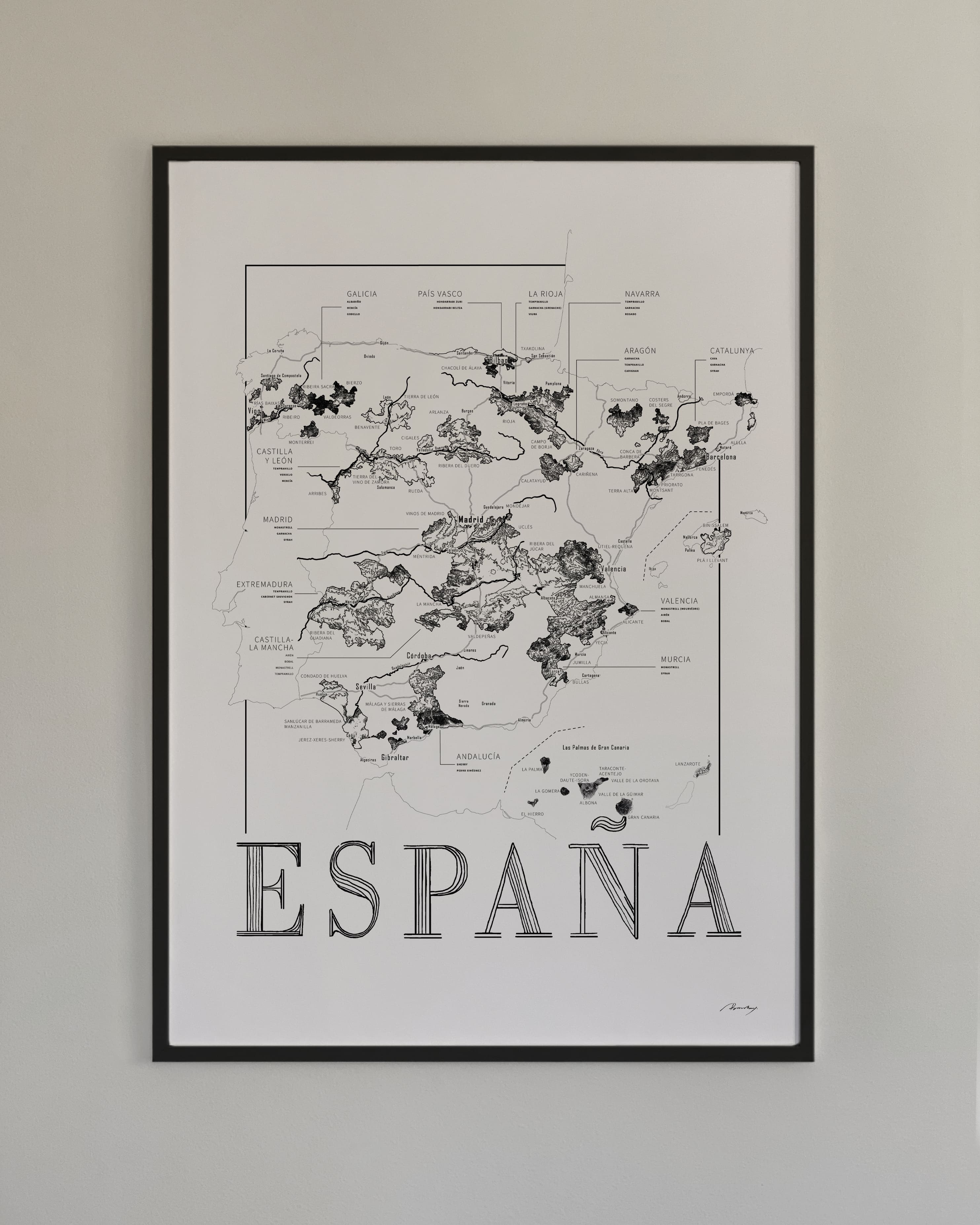 Old world Wine map poster set. Exclusive wine map posters. Premium quality wine maps printed on environmentally friendly FSC marked paper.