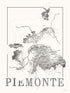 Piemonte Wine map poster. Exclusive wine map posters. Premium quality wine maps printed on environmentally friendly FSC marked paper.