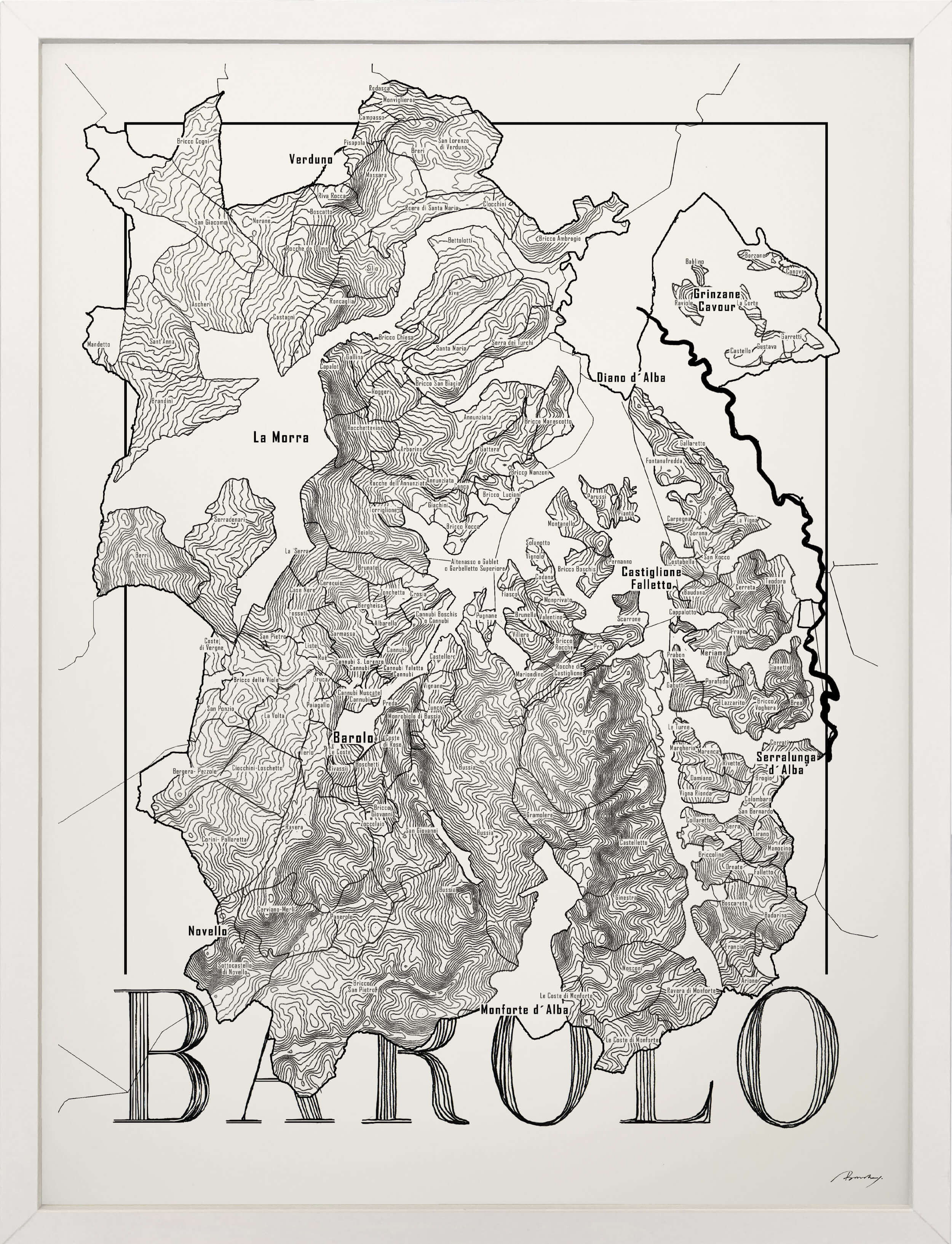 Barolo Wine map poster.Wine art. Wine print. Wine poster. Exclusive wine map posters. Premium quality wine maps printed on environmentally friendly FSC marked paper.