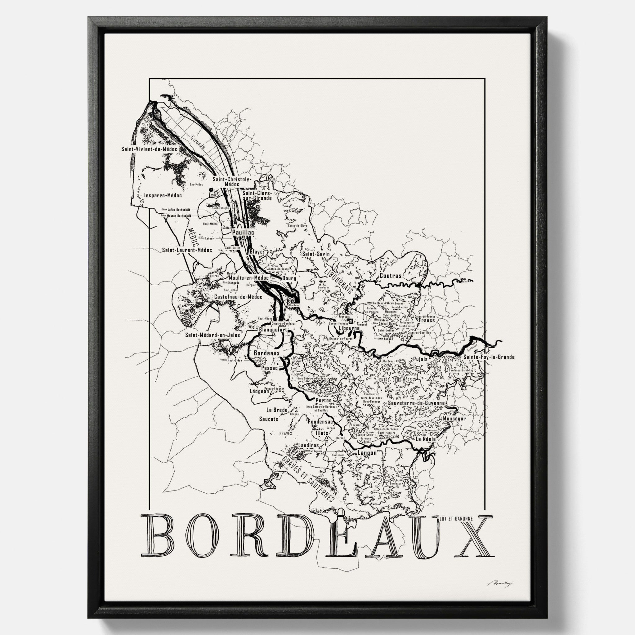 Bordeaux wine map