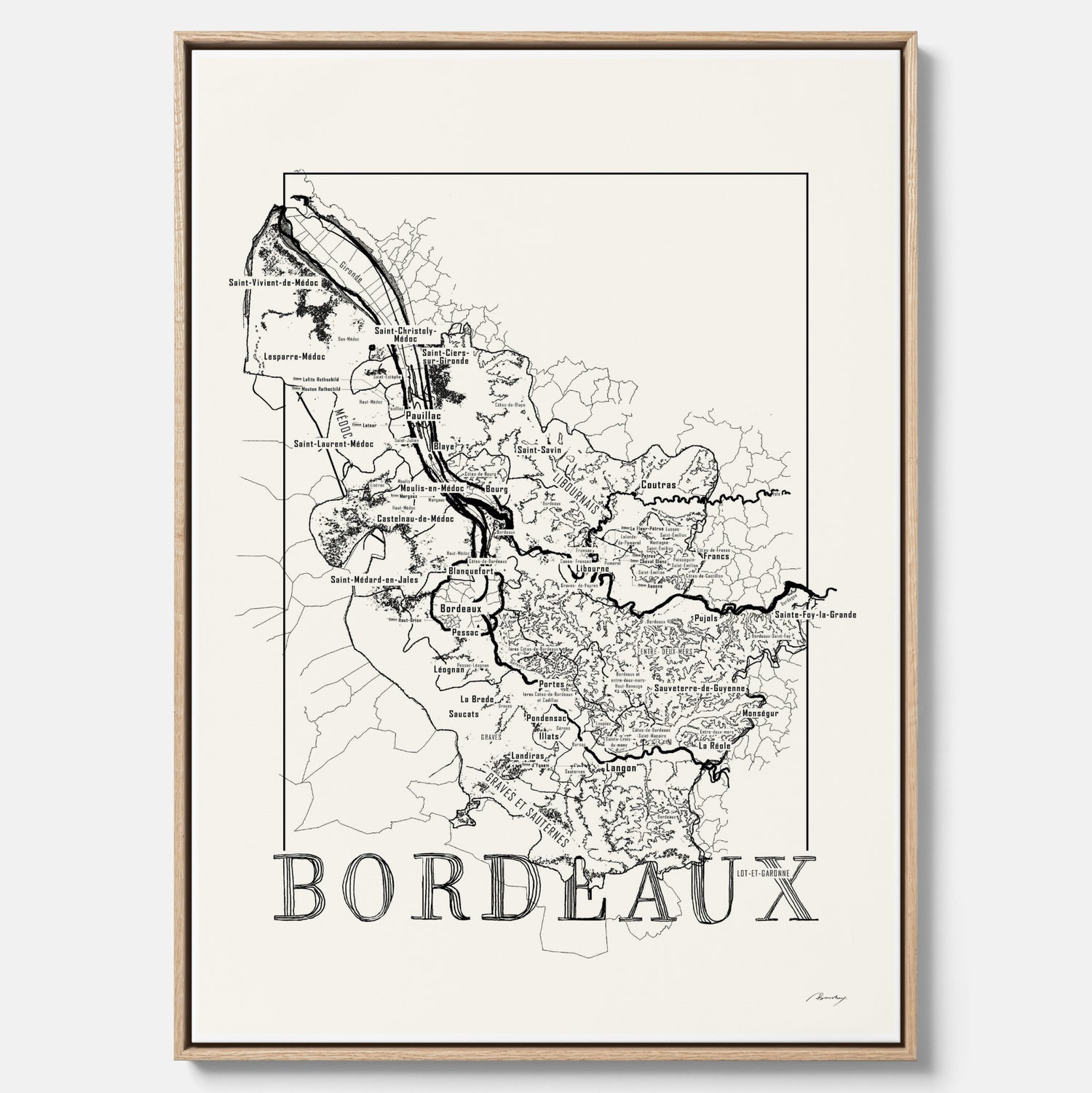 Bordeaux wine map