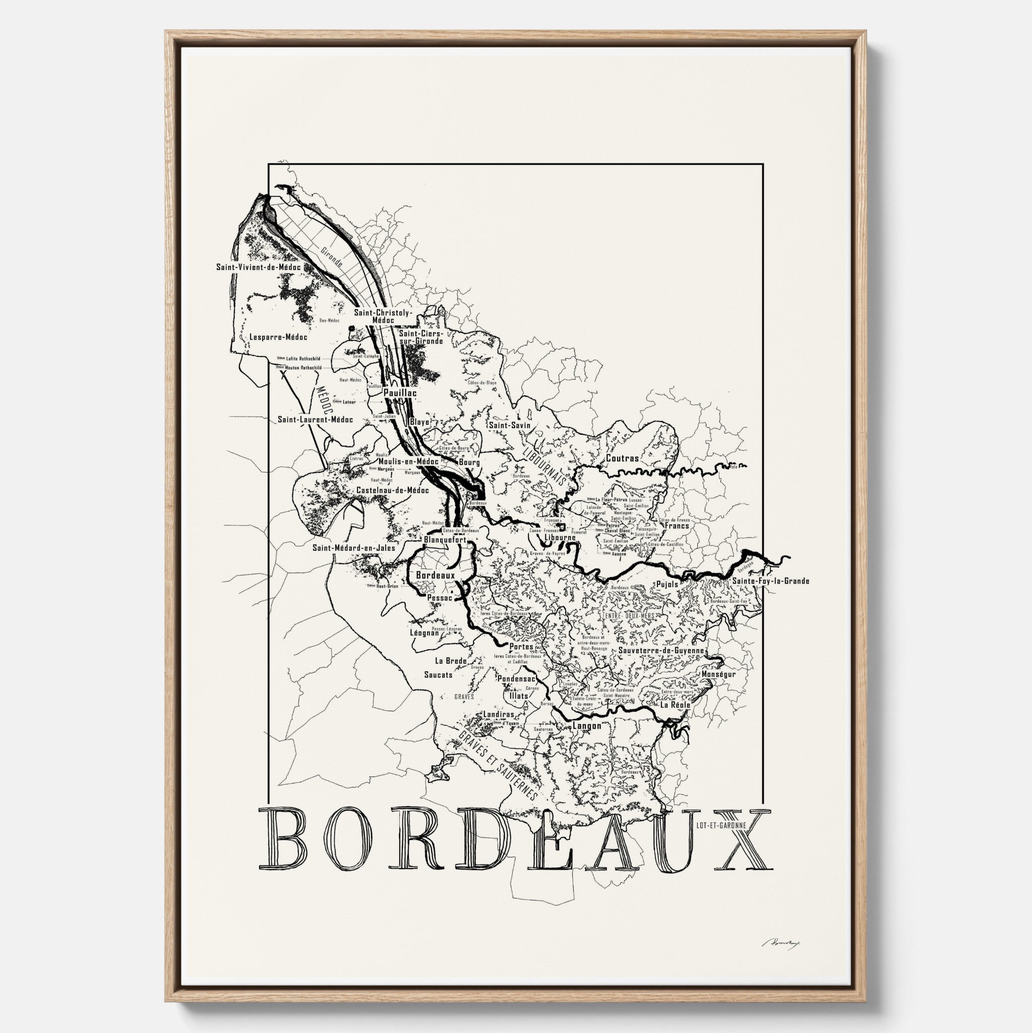 Bordeaux wine map