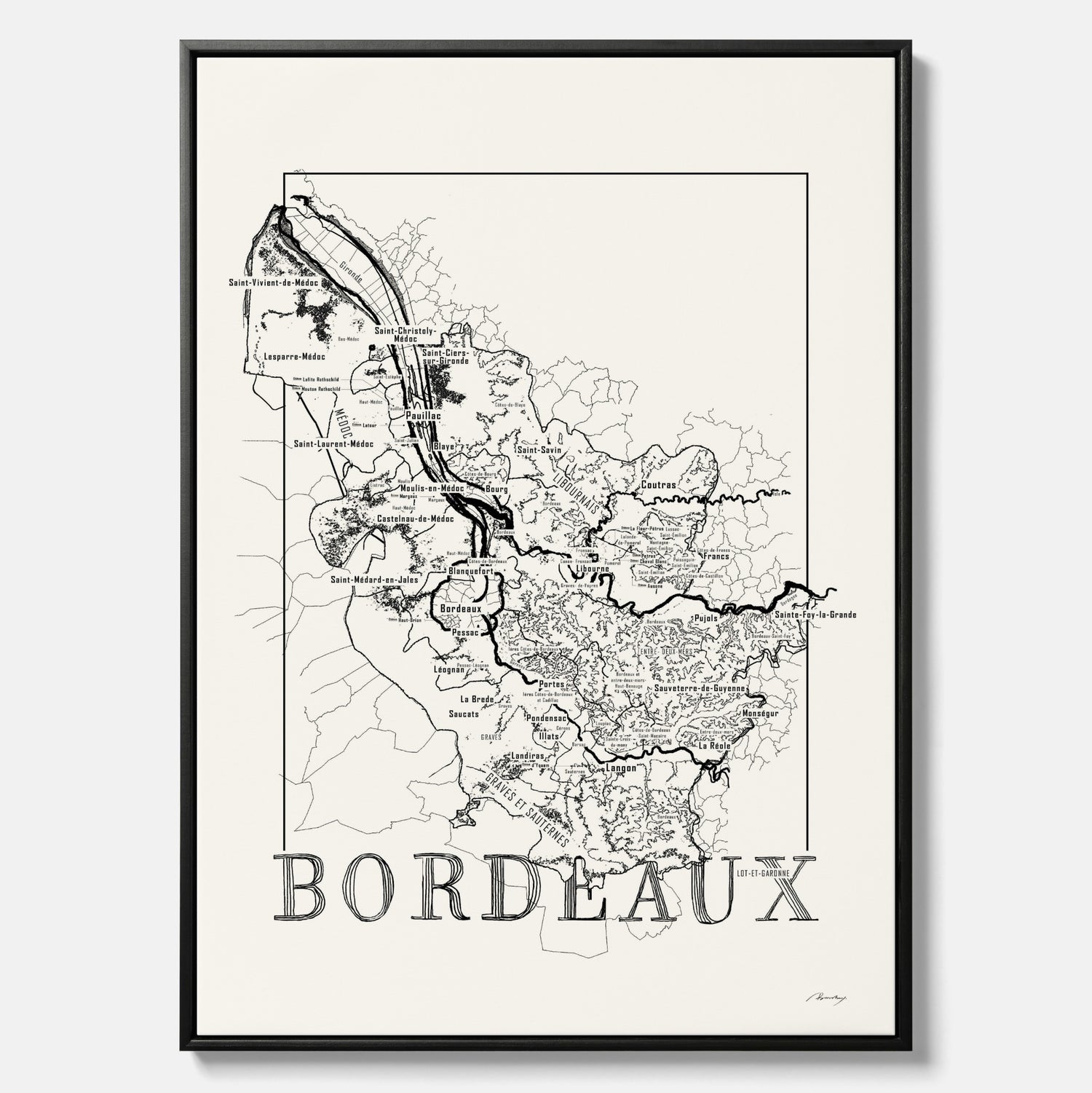 Bordeaux wine map