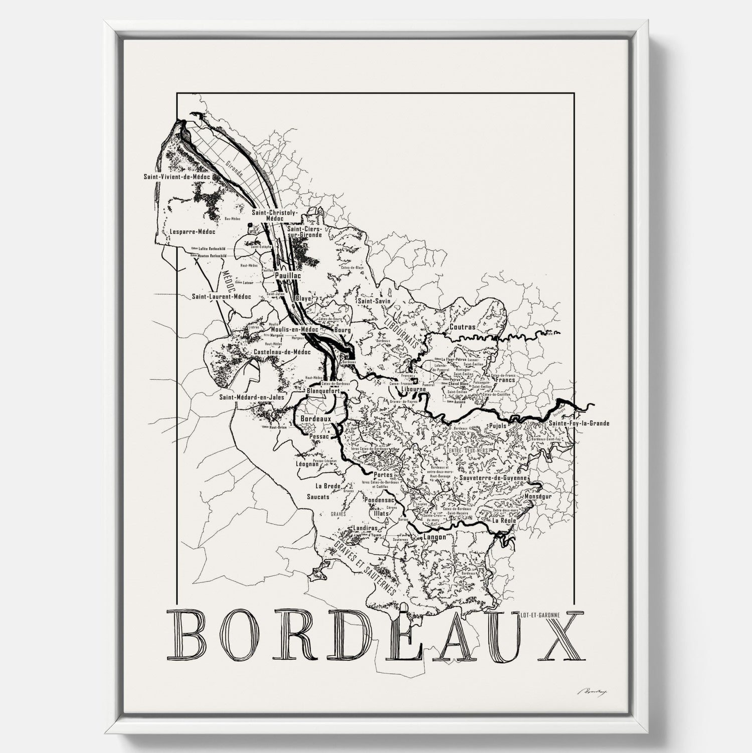 Bordeaux wine map