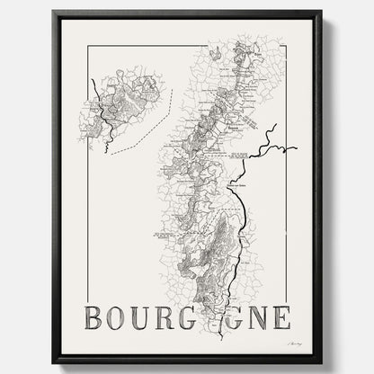 Bourgogne wine map
