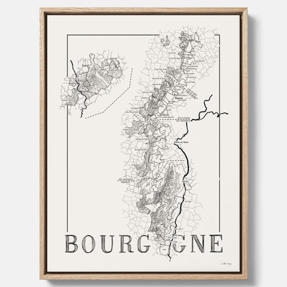 Bourgogne wine map