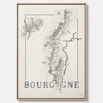 Bourgogne wine map