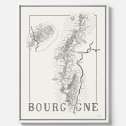 Bourgogne wine map