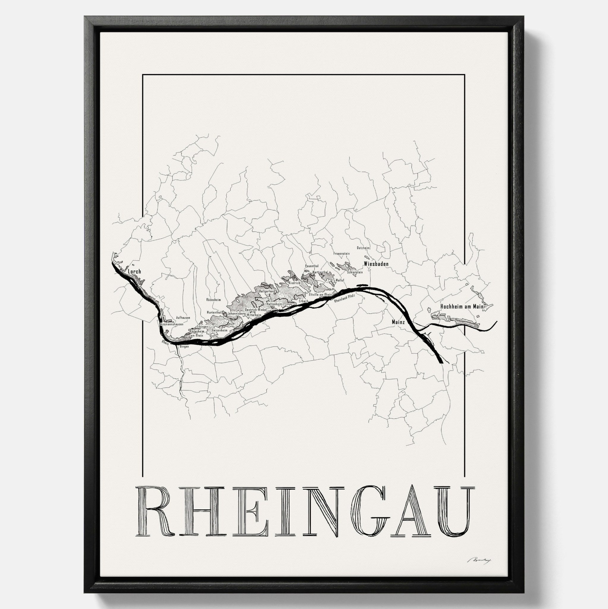 Rheingau wine map