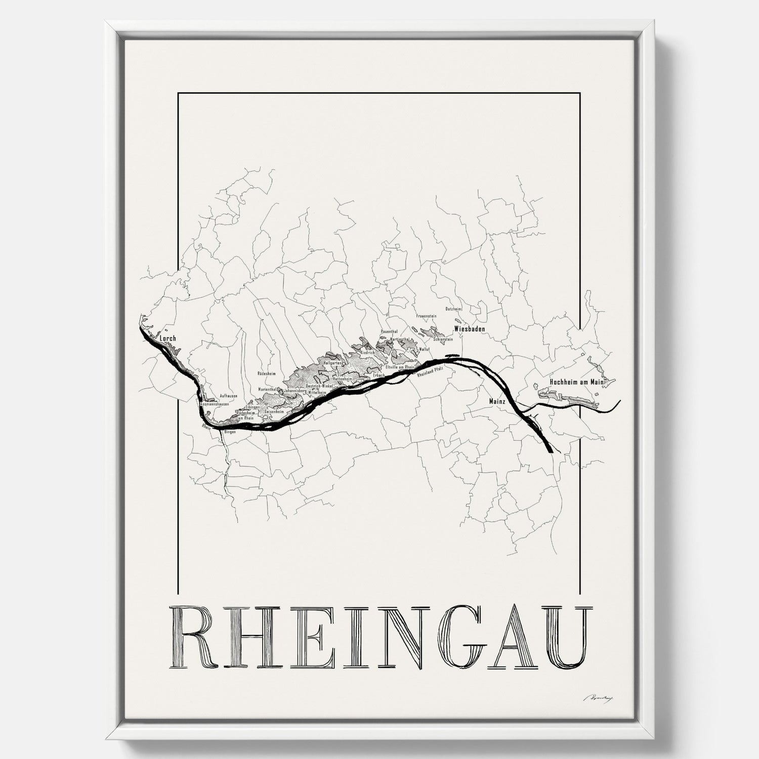 Rheingau wine map