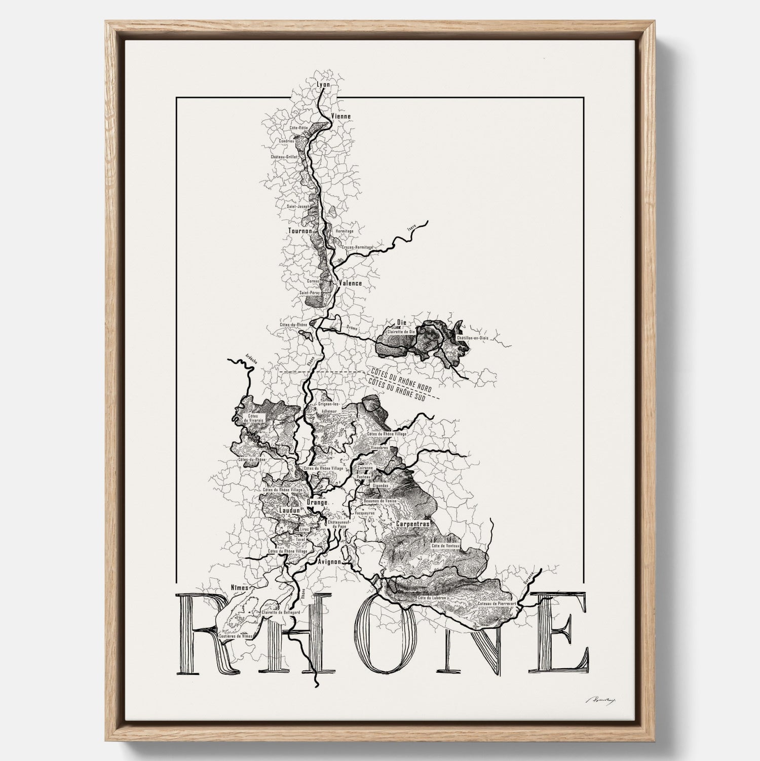 Rhône wine map