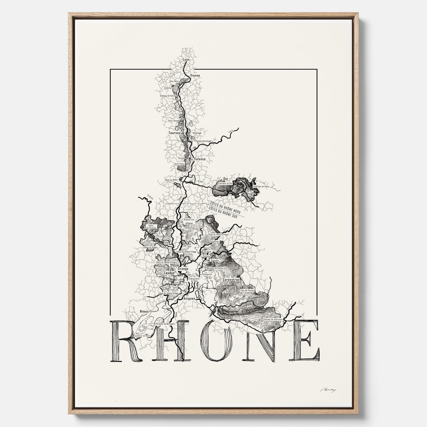 Rhône wine map