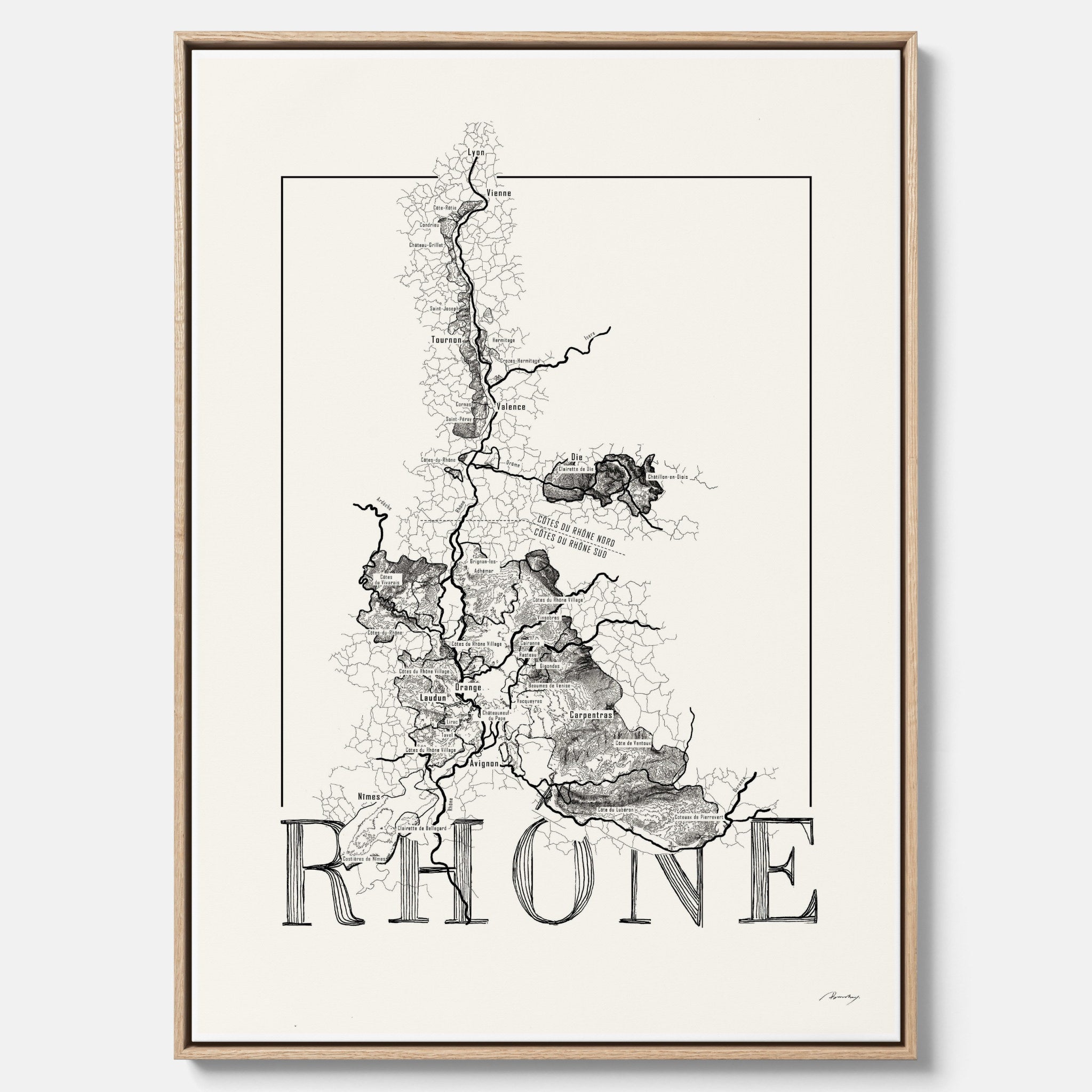Rhône wine map