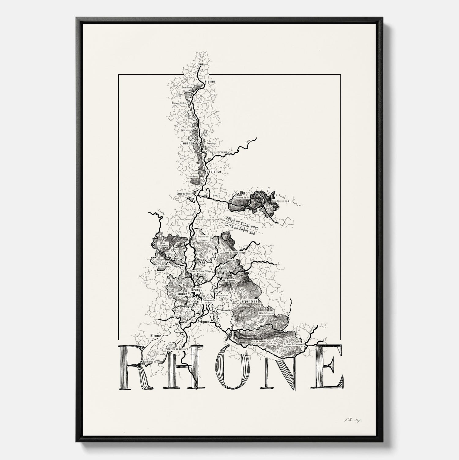 Rhône wine map