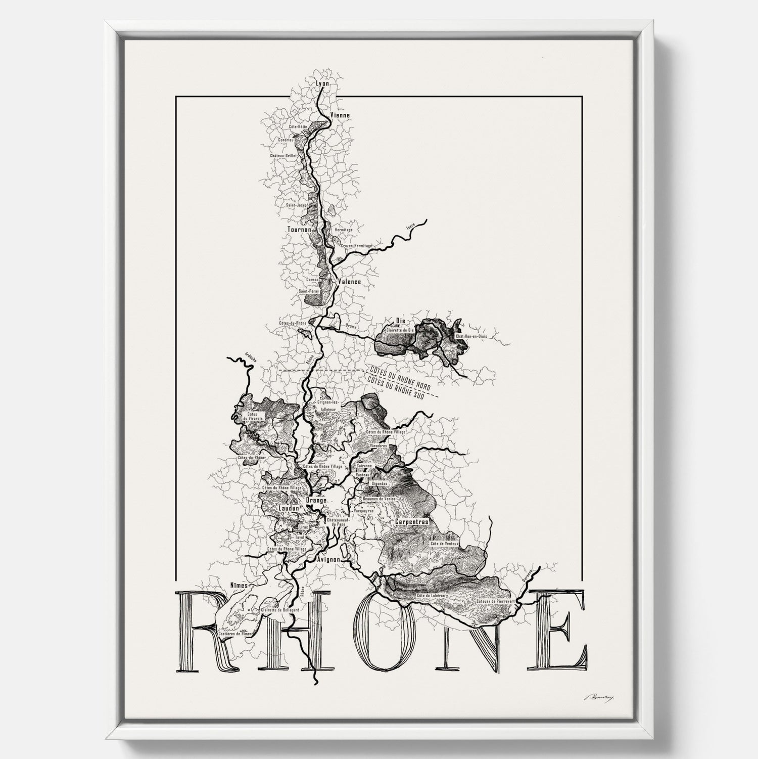 Rhône wine map