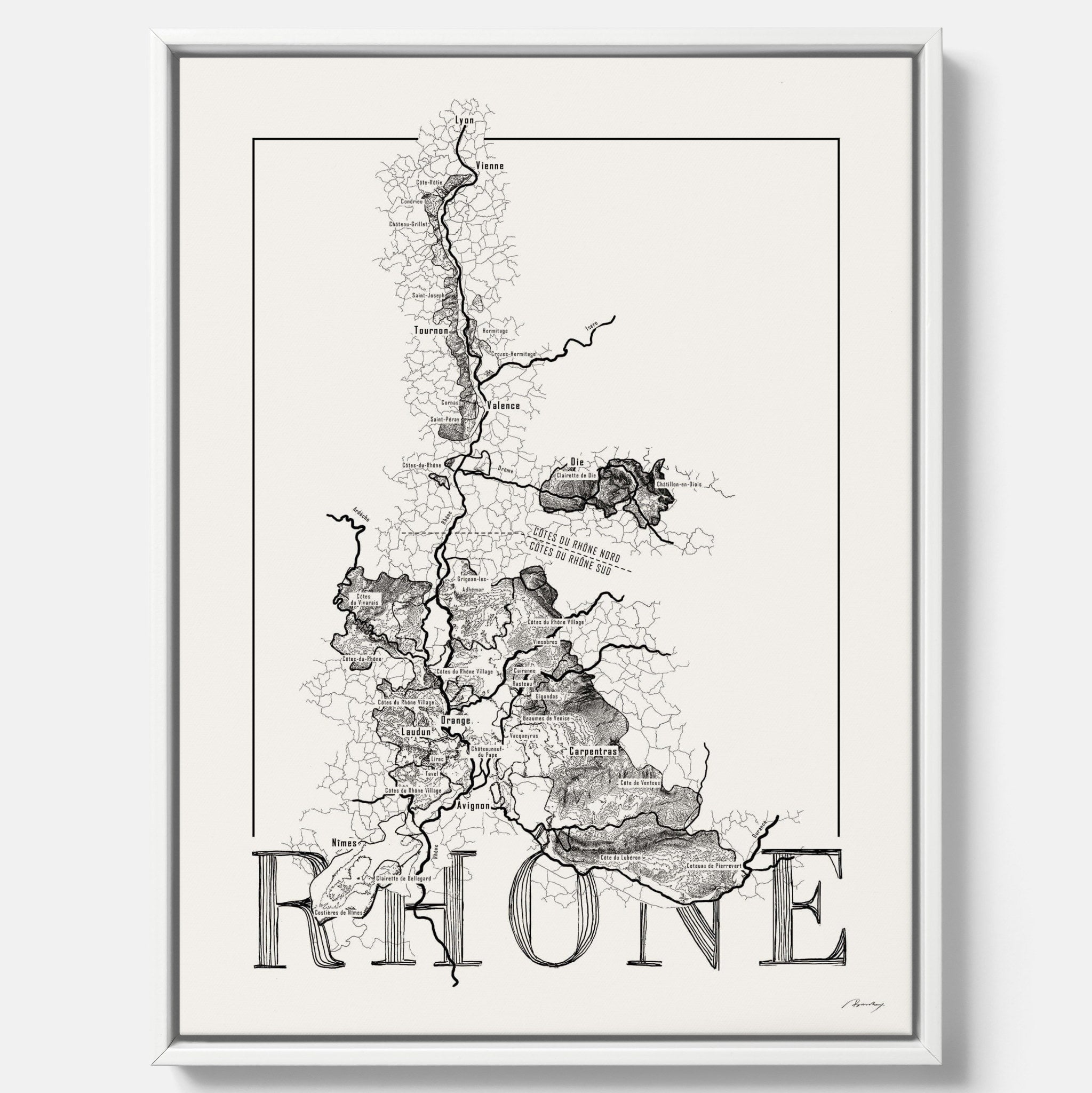 Rhône wine map