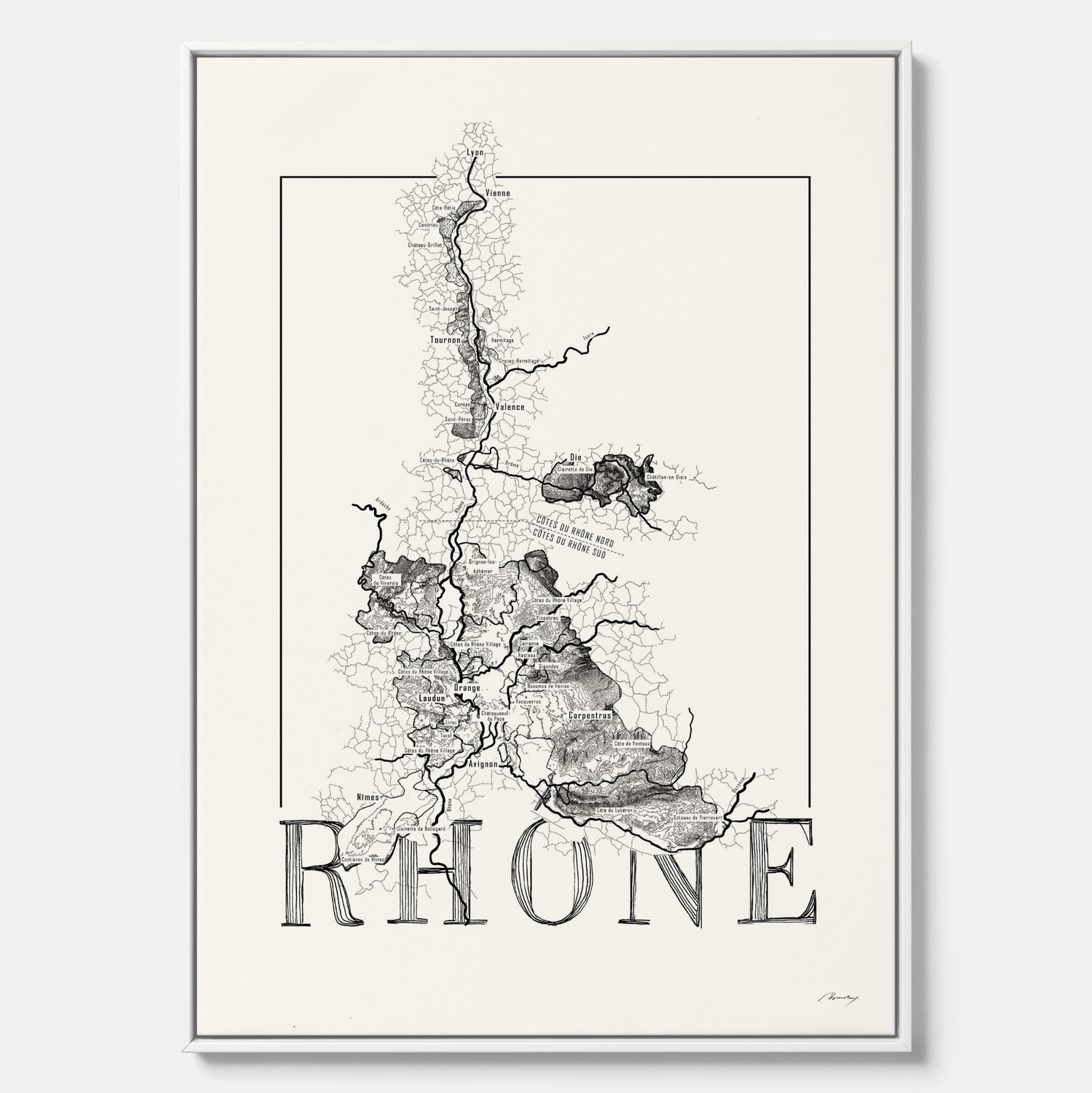 Rhône wine map