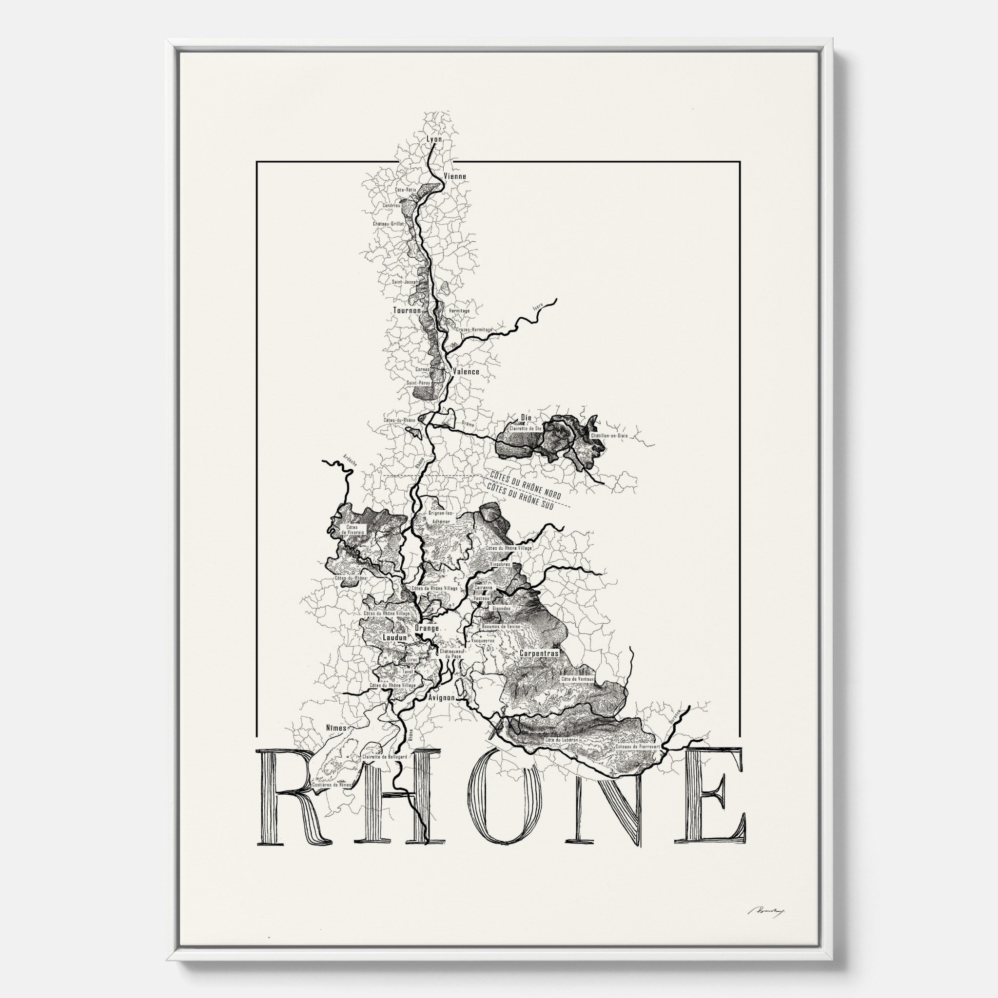 Rhône wine map