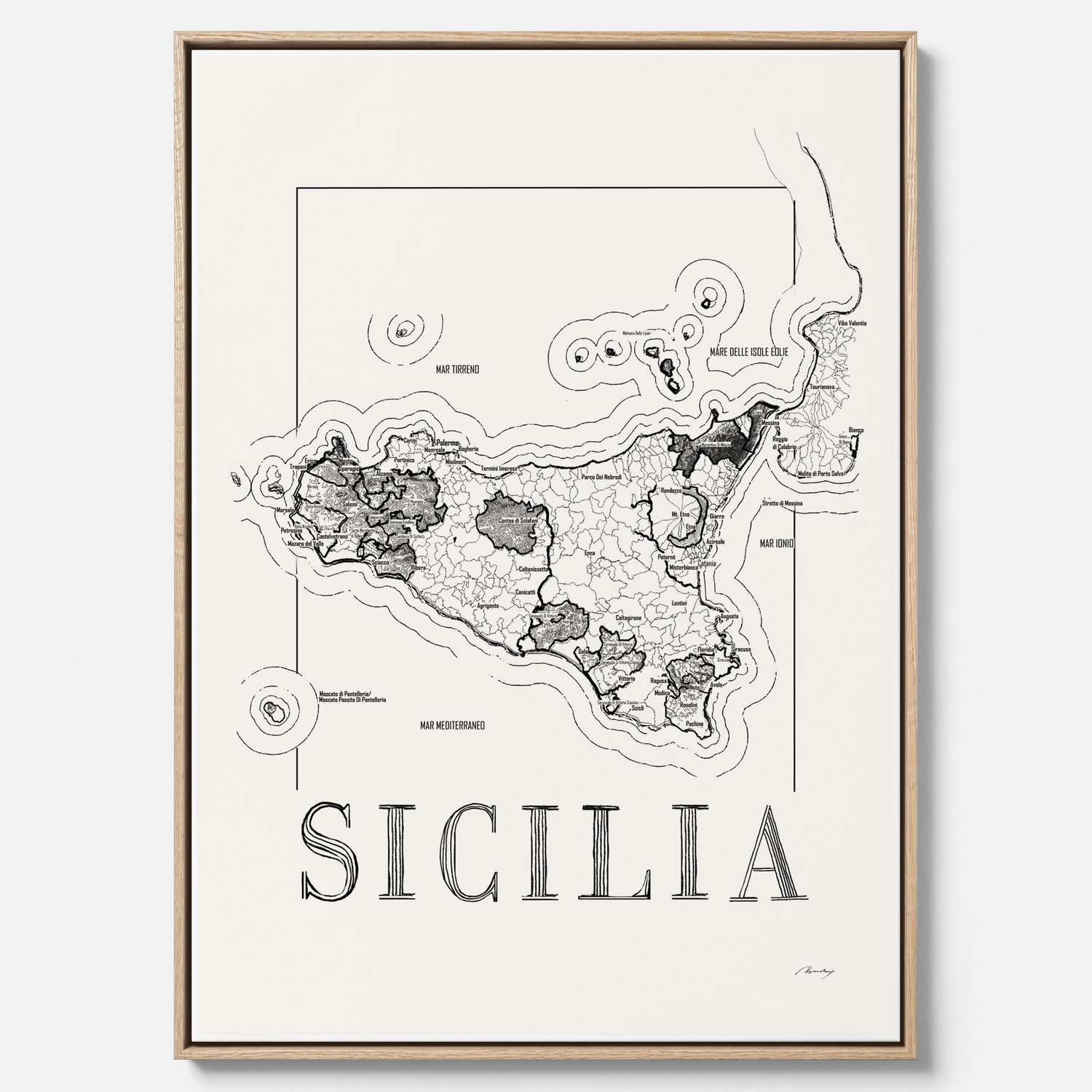Sicilia wine map