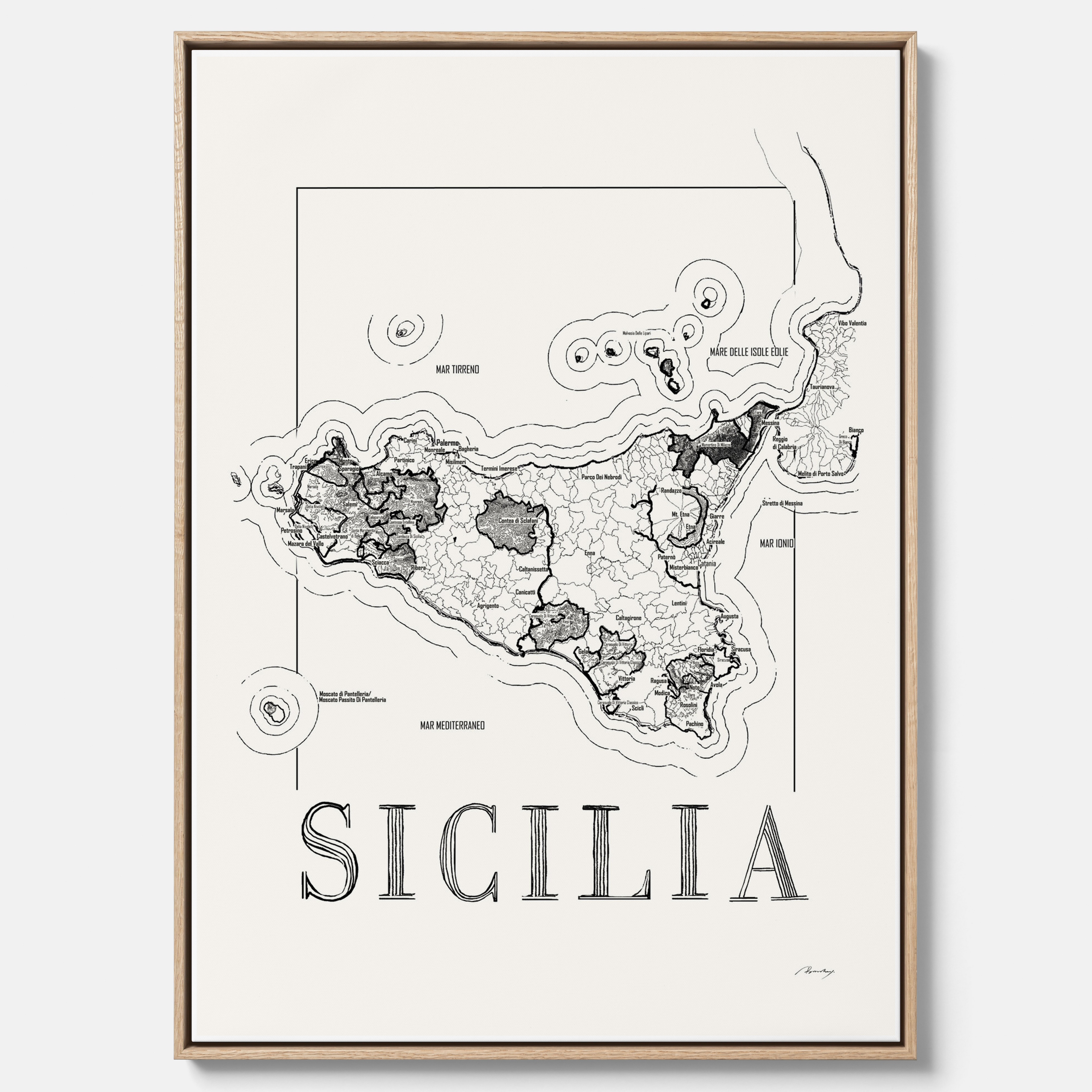Sicilia wine map