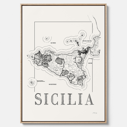 Sicilia wine map