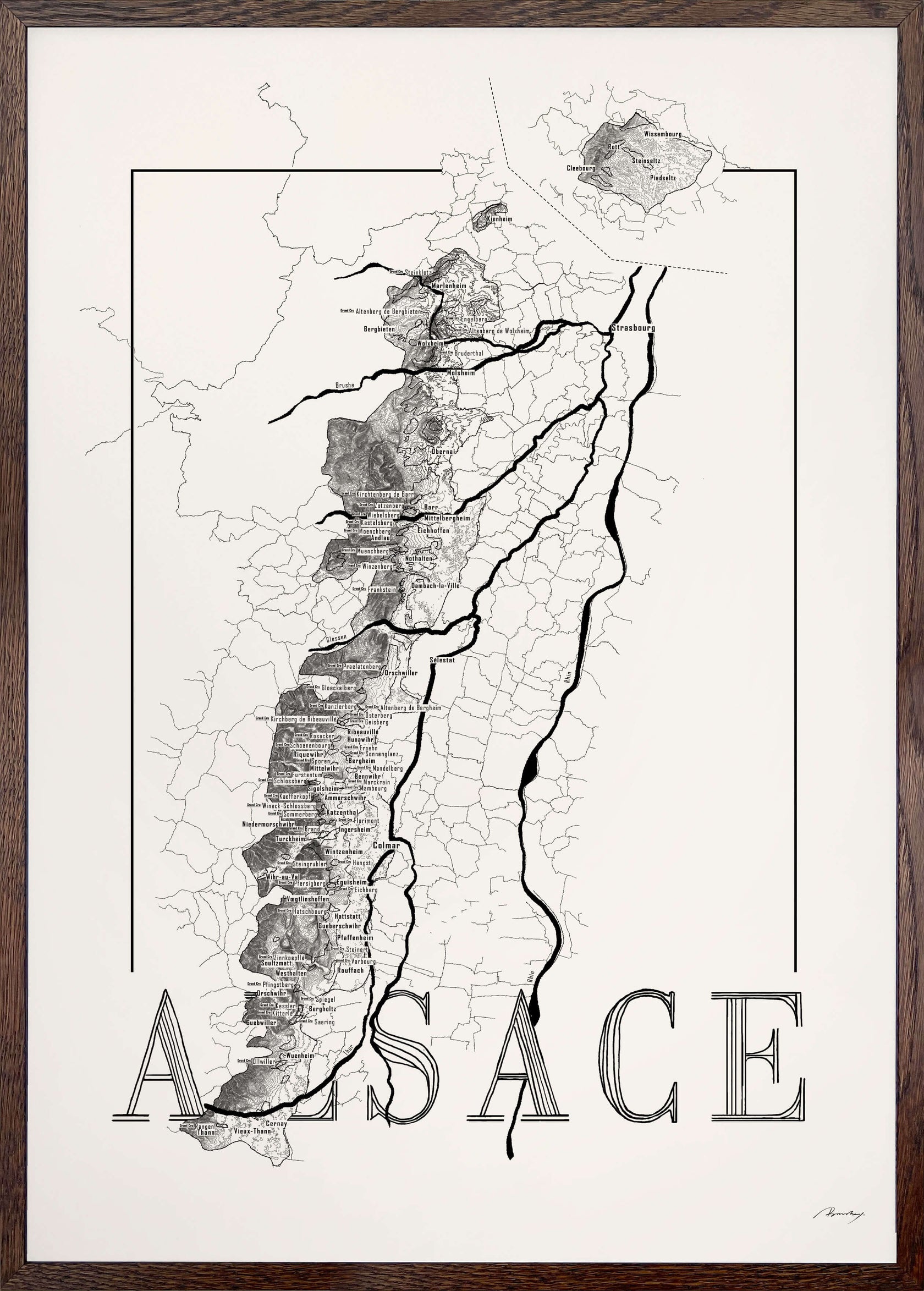 Alsace Wine Map Brushery