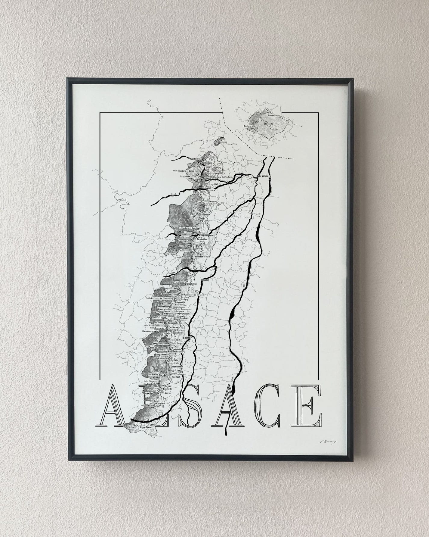 Alsace Wine Map Brushery