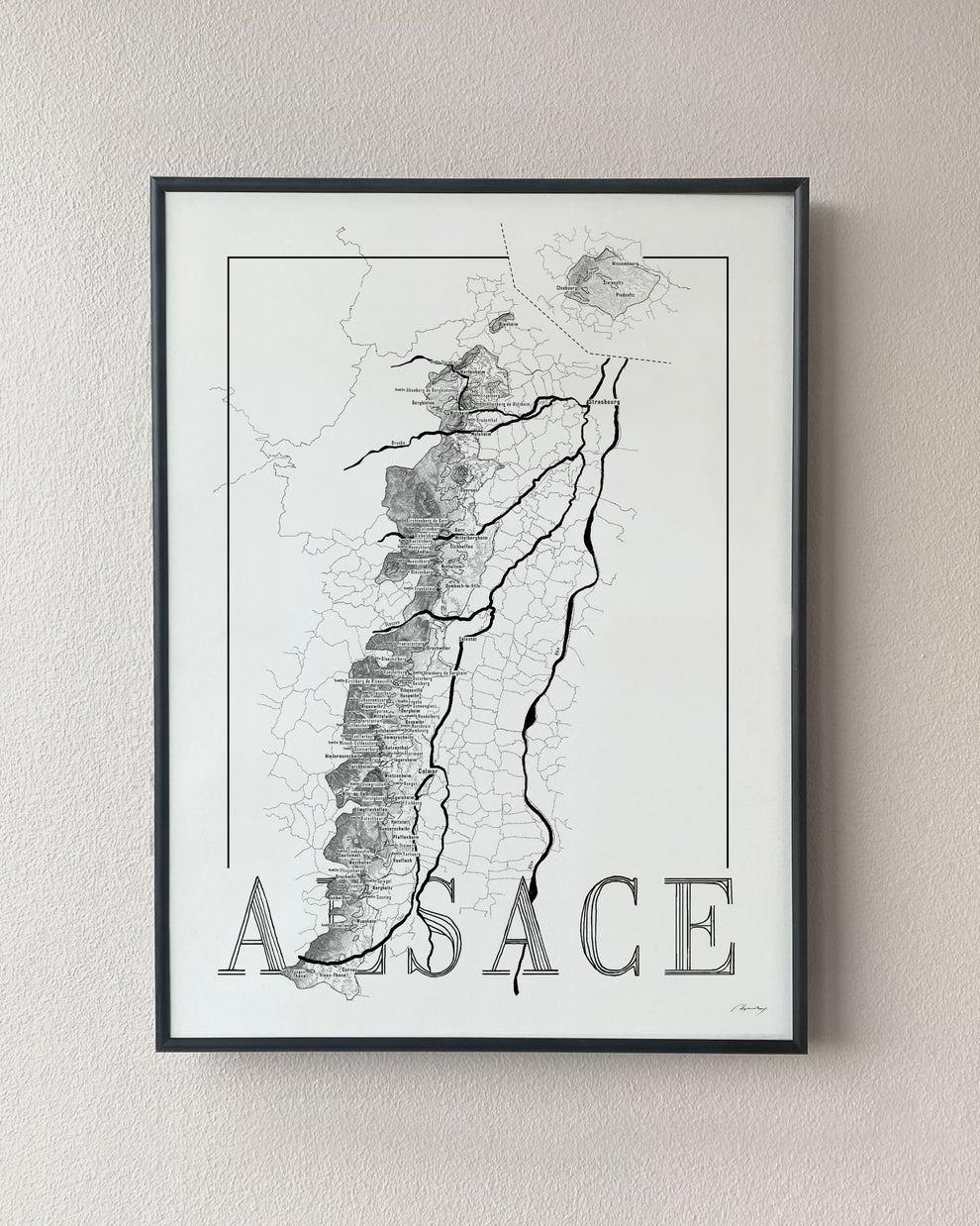 Alsace Wine Map Brushery