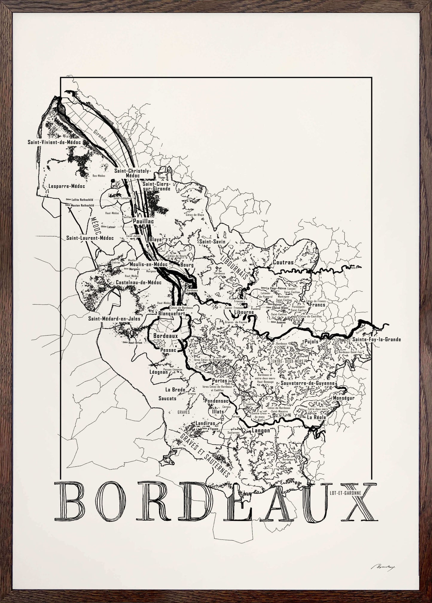 Bordeaux vinkort