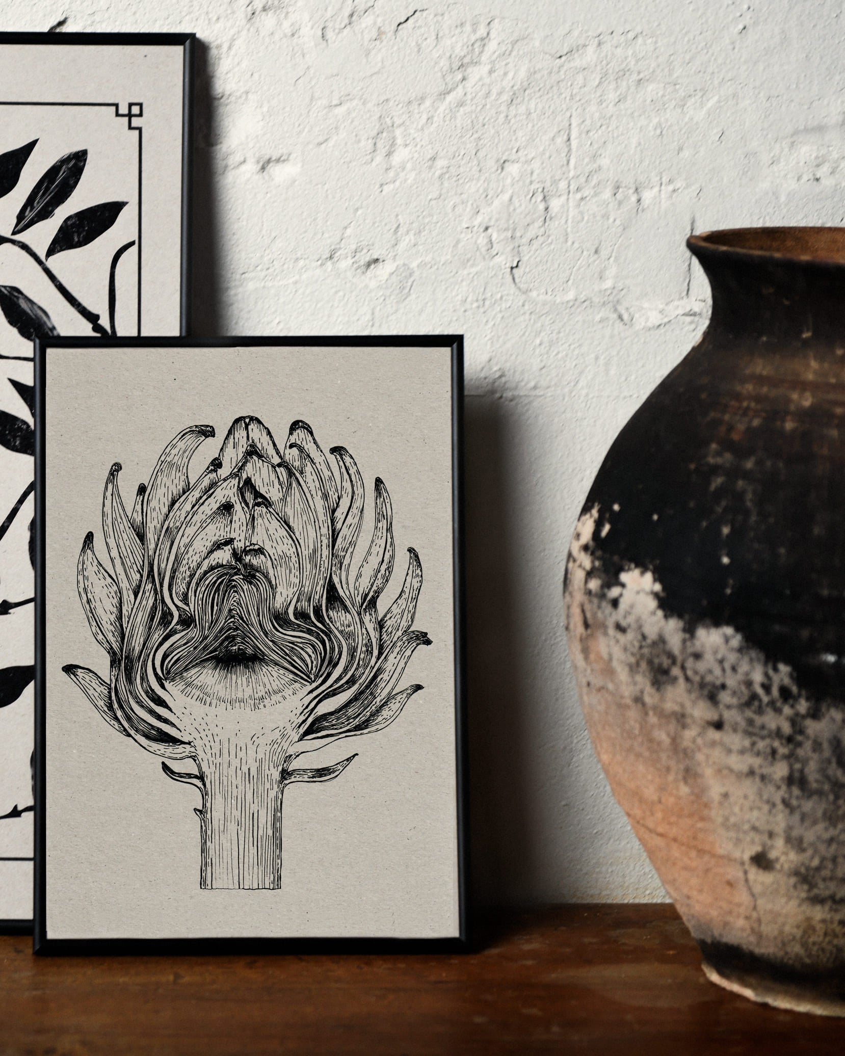 Split artichoke. Exclusive kitchen posters. Premium quality art prints, printed on environmentally friendly FSC marked paper. 