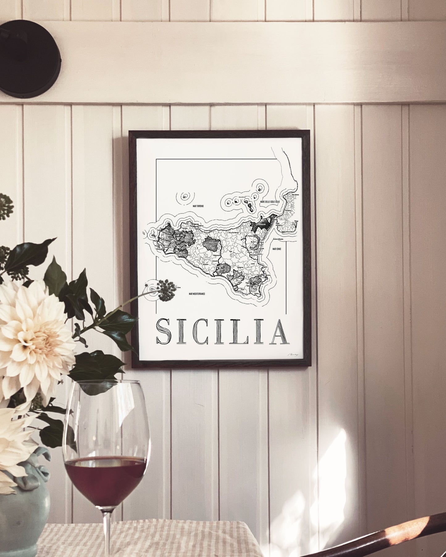 Sicilia wine map