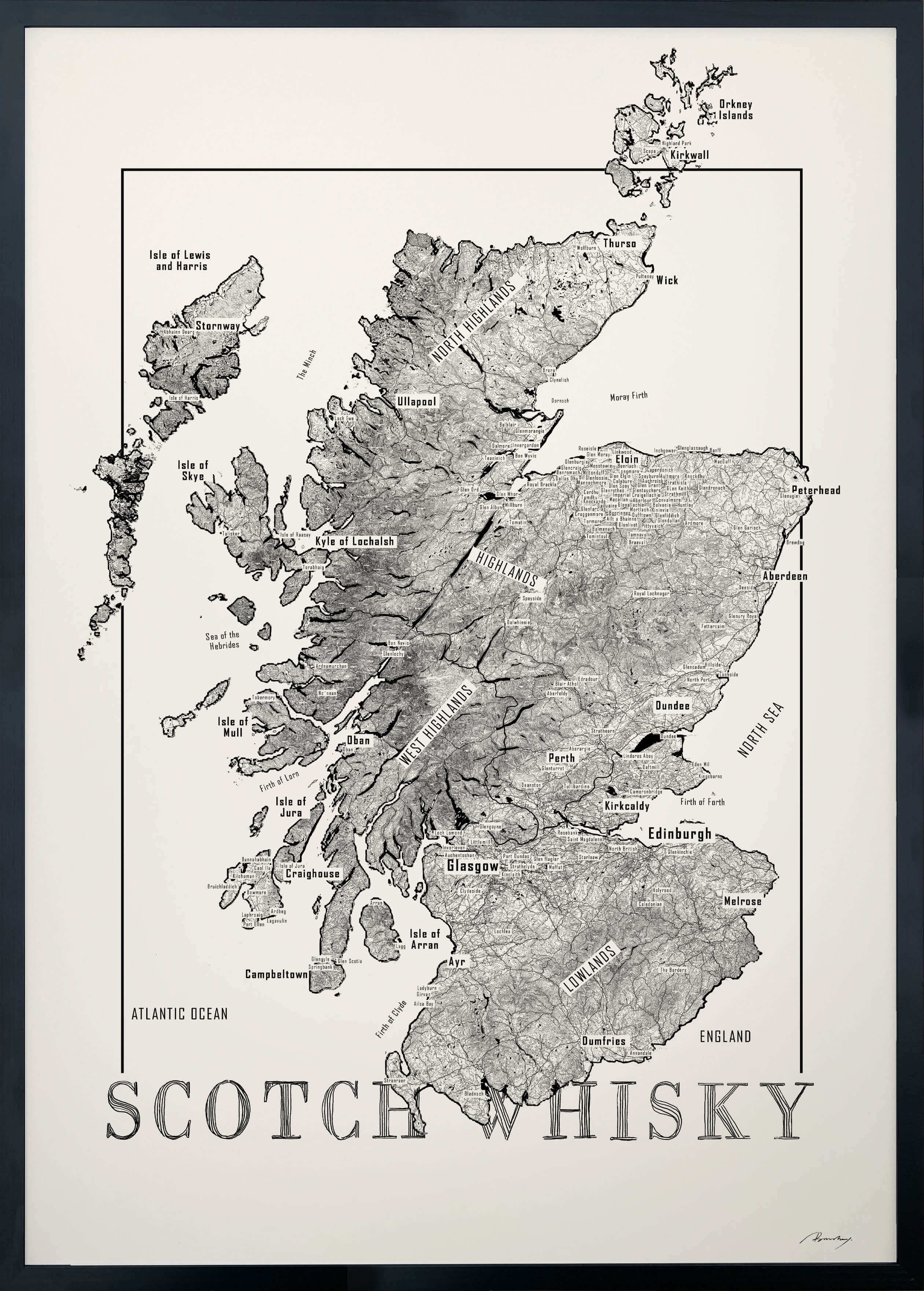 Scotch Notes Map Scotch region whisky map – Brushery