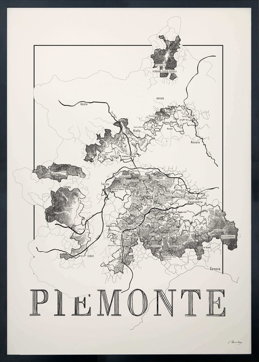 Piemonte Wine map poster. Wine art. Wine print. Wine poster.  Exclusive wine map posters. Premium quality wine maps printed on environmentally friendly FSC marked paper. 