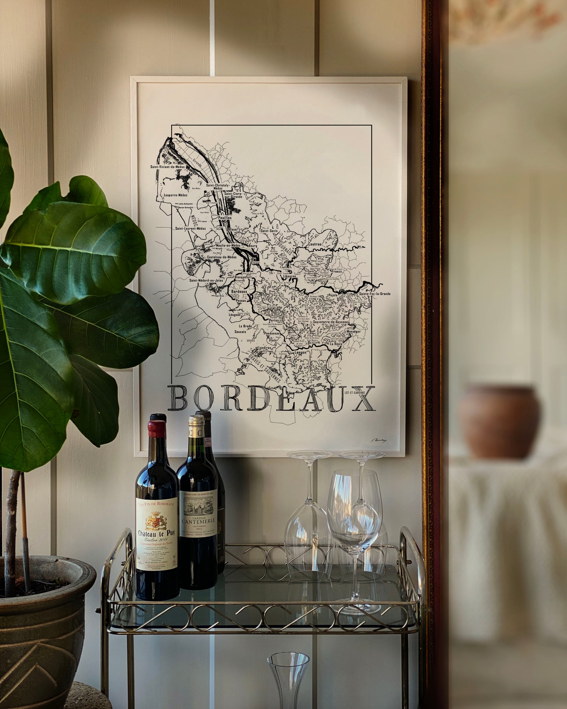 Bordeaux Wine map poster. Wine art. Wine print. Wine poster. Exclusive wine map posters. Premium quality wine maps printed on environmentally friendly FSC marked paper. 