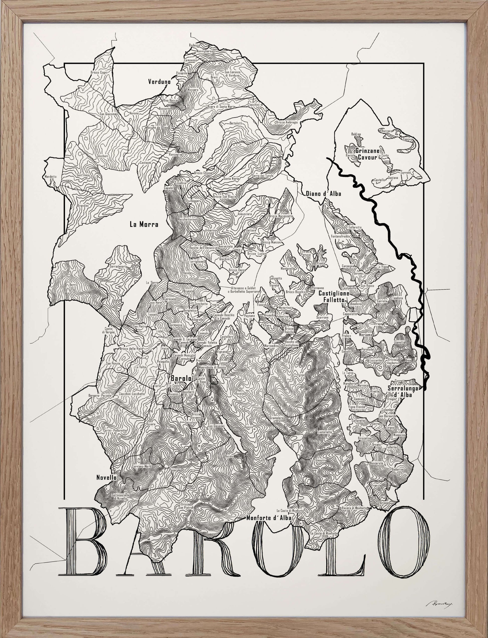 Barolo Wine map poster.Wine art. Wine print. Wine poster. Exclusive wine map posters. Premium quality wine maps printed on environmentally friendly FSC marked paper. 