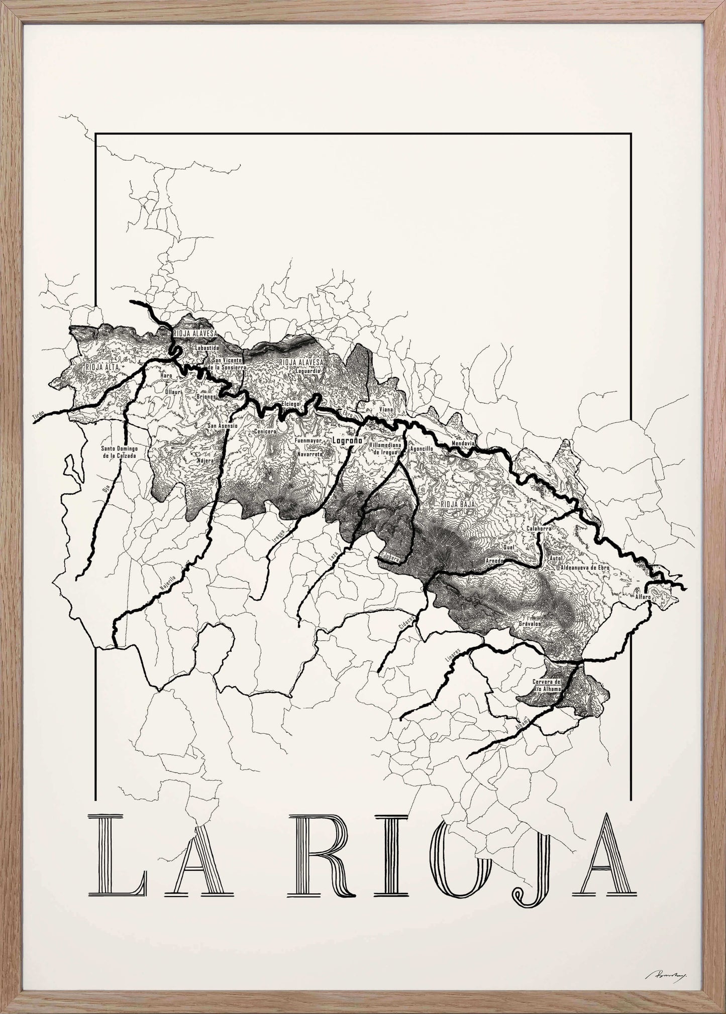 Rioja Wine map poster. Exclusive wine map posters. Premium quality wine maps printed on environmentally friendly FSC marked paper.