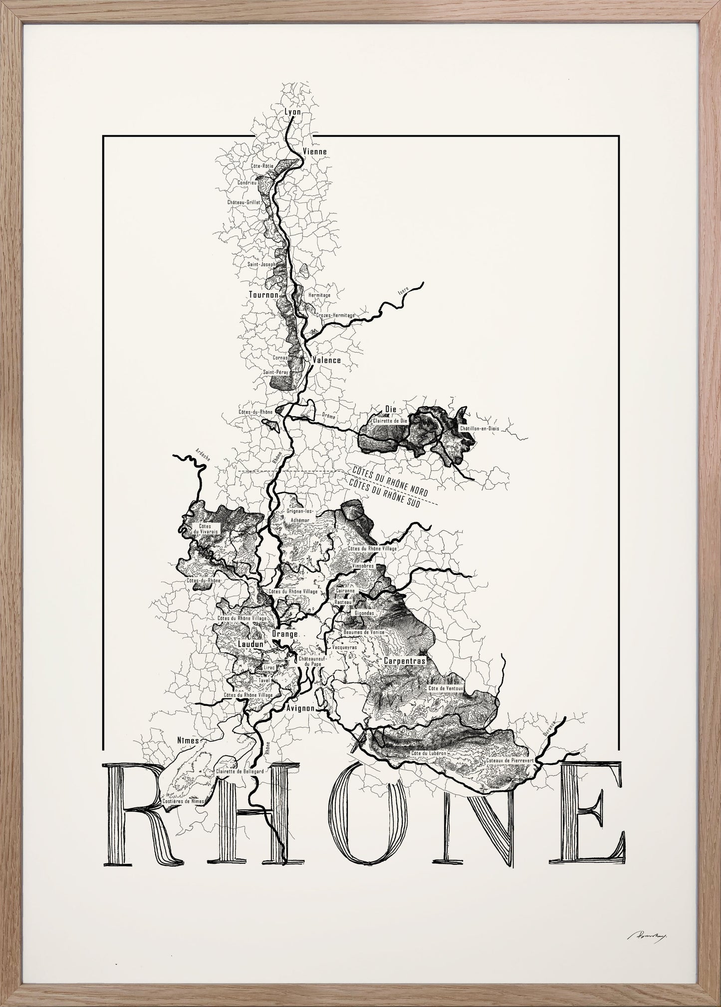 Rhône Weinkarte