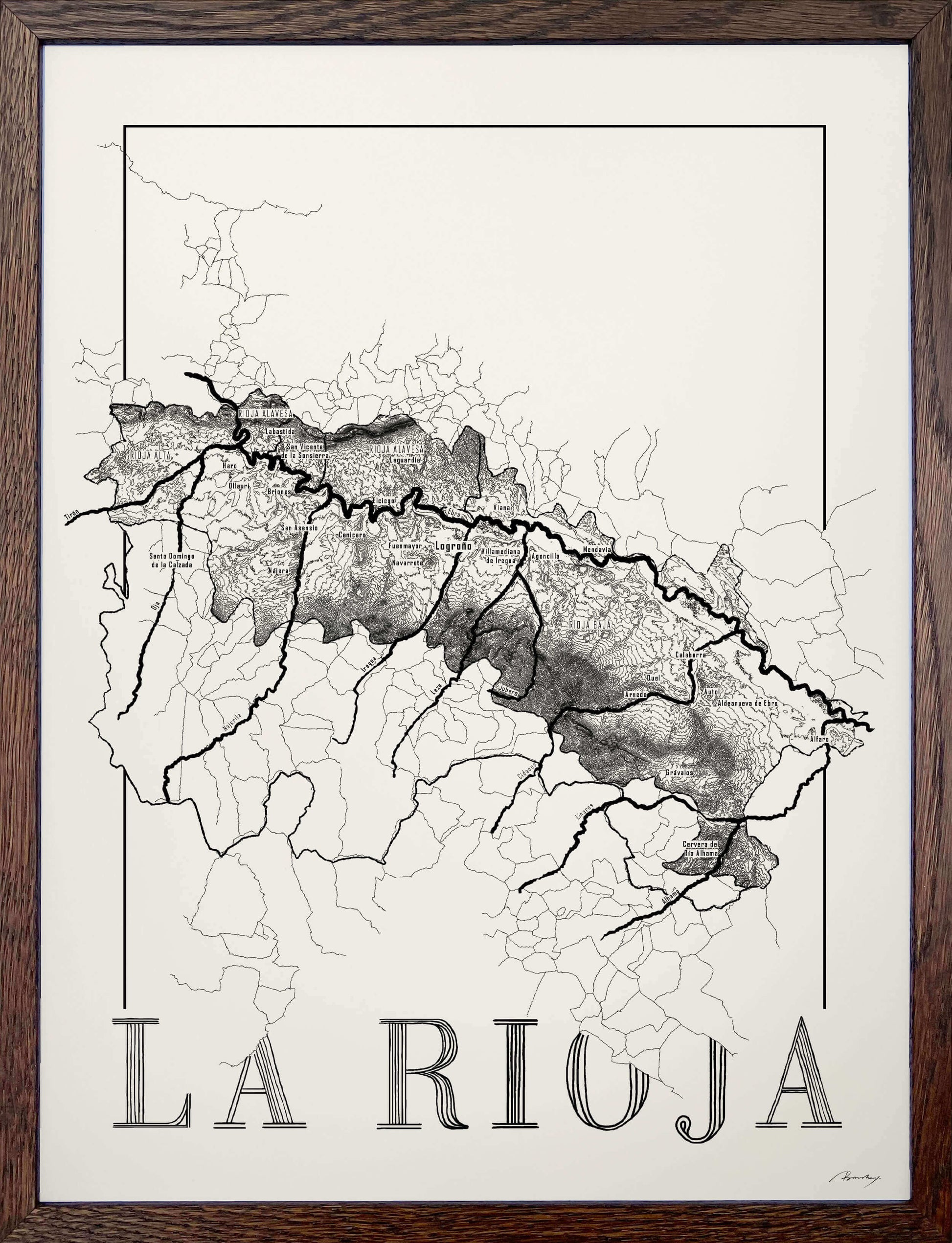 Rioja Wine map poster. Exclusive wine map posters. Premium quality wine maps printed on environmentally friendly FSC marked paper.