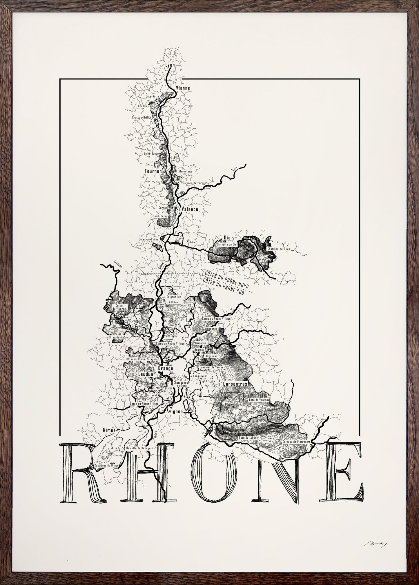 Rhône Weinkarte