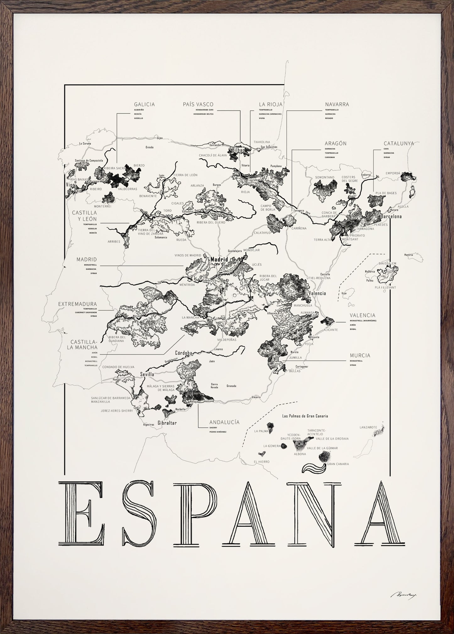 Vinkarta - Spanien