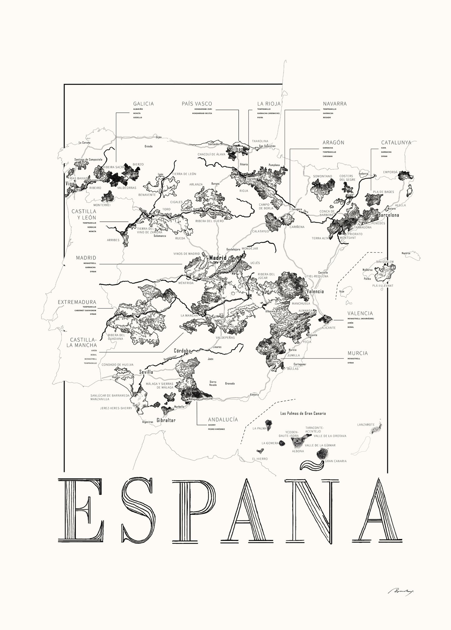 Vinkarta - Spanien