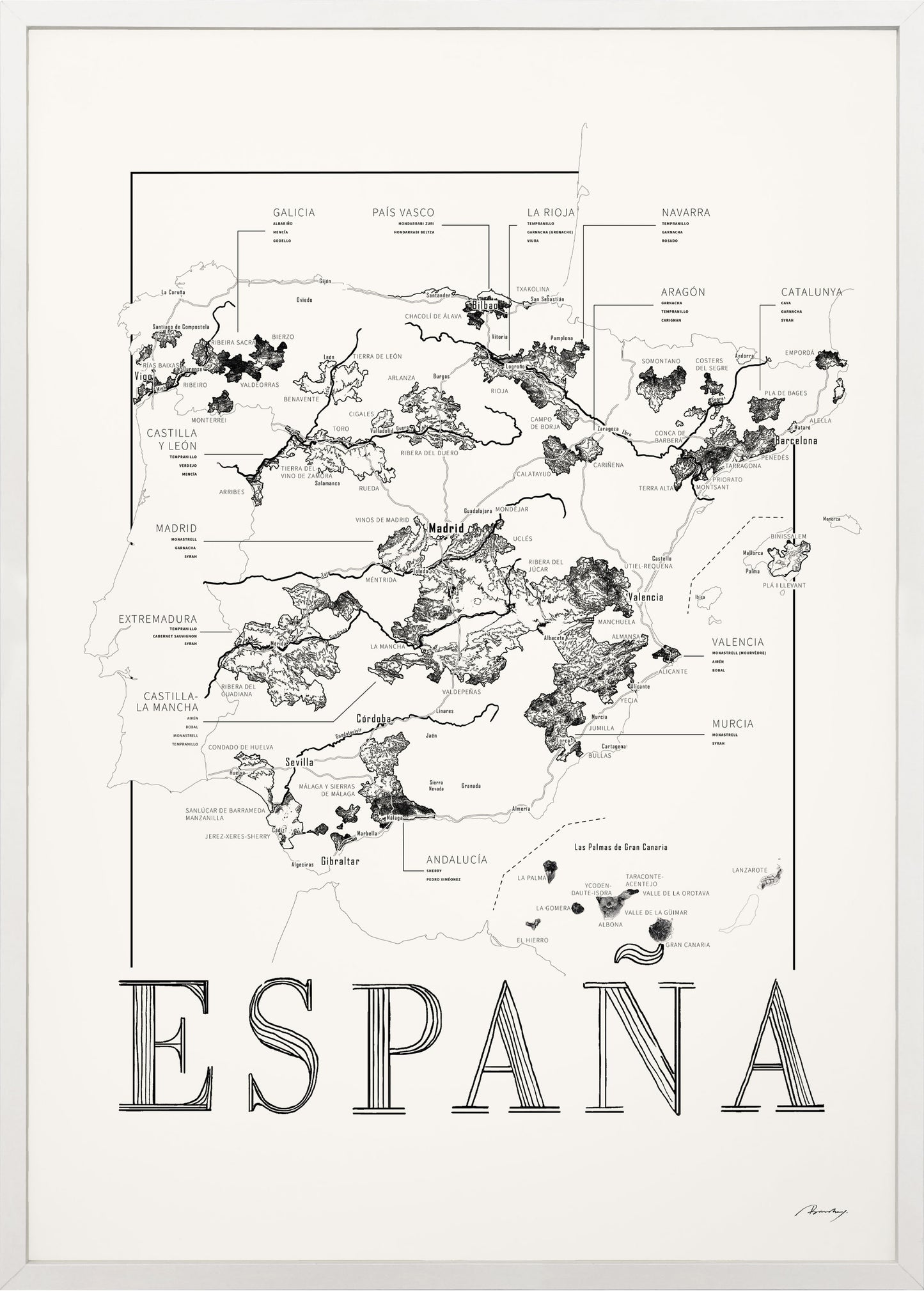 Spanien Weinkarte